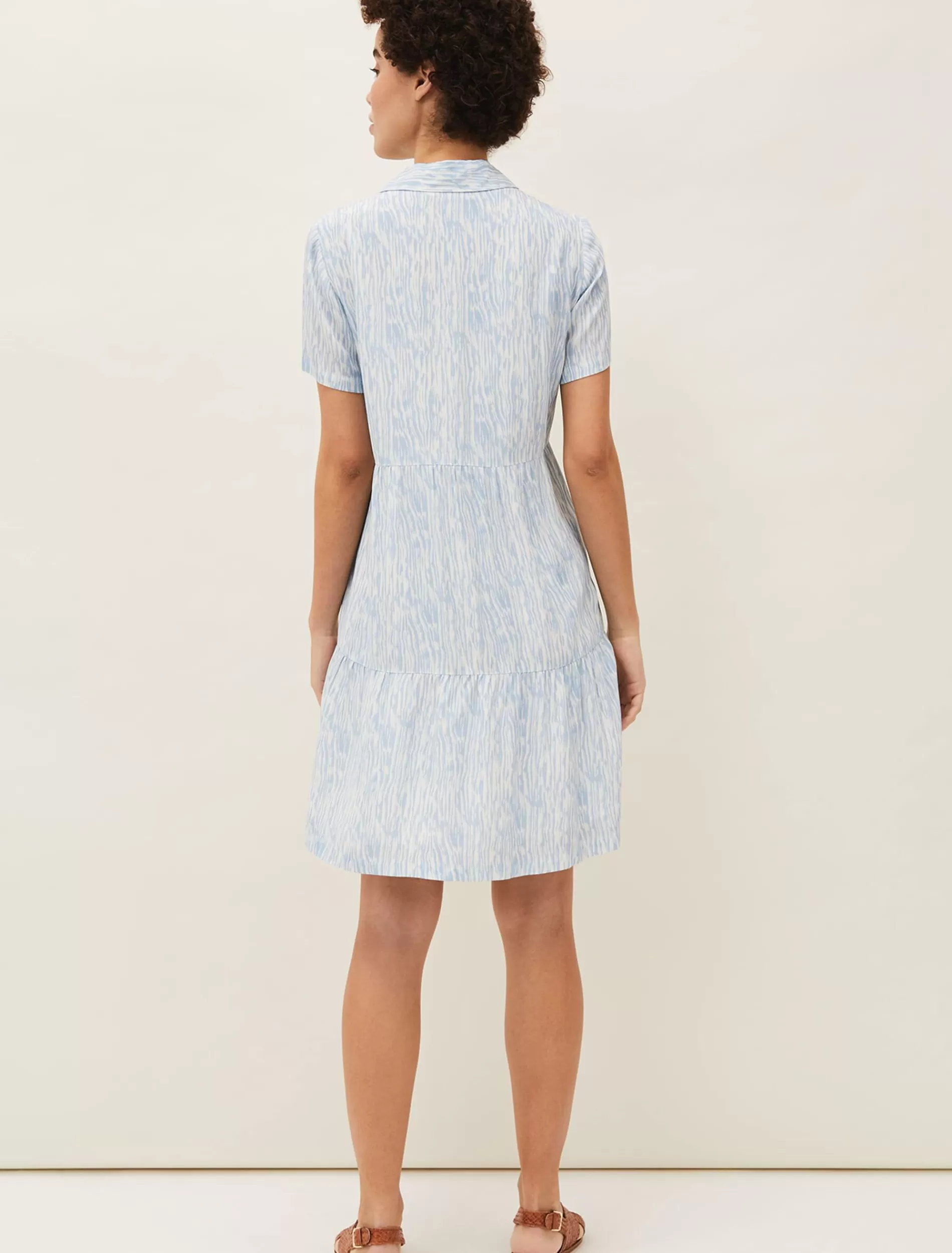 Phase Eight Penele Brushstroke Print Shirt Dress Blue Online