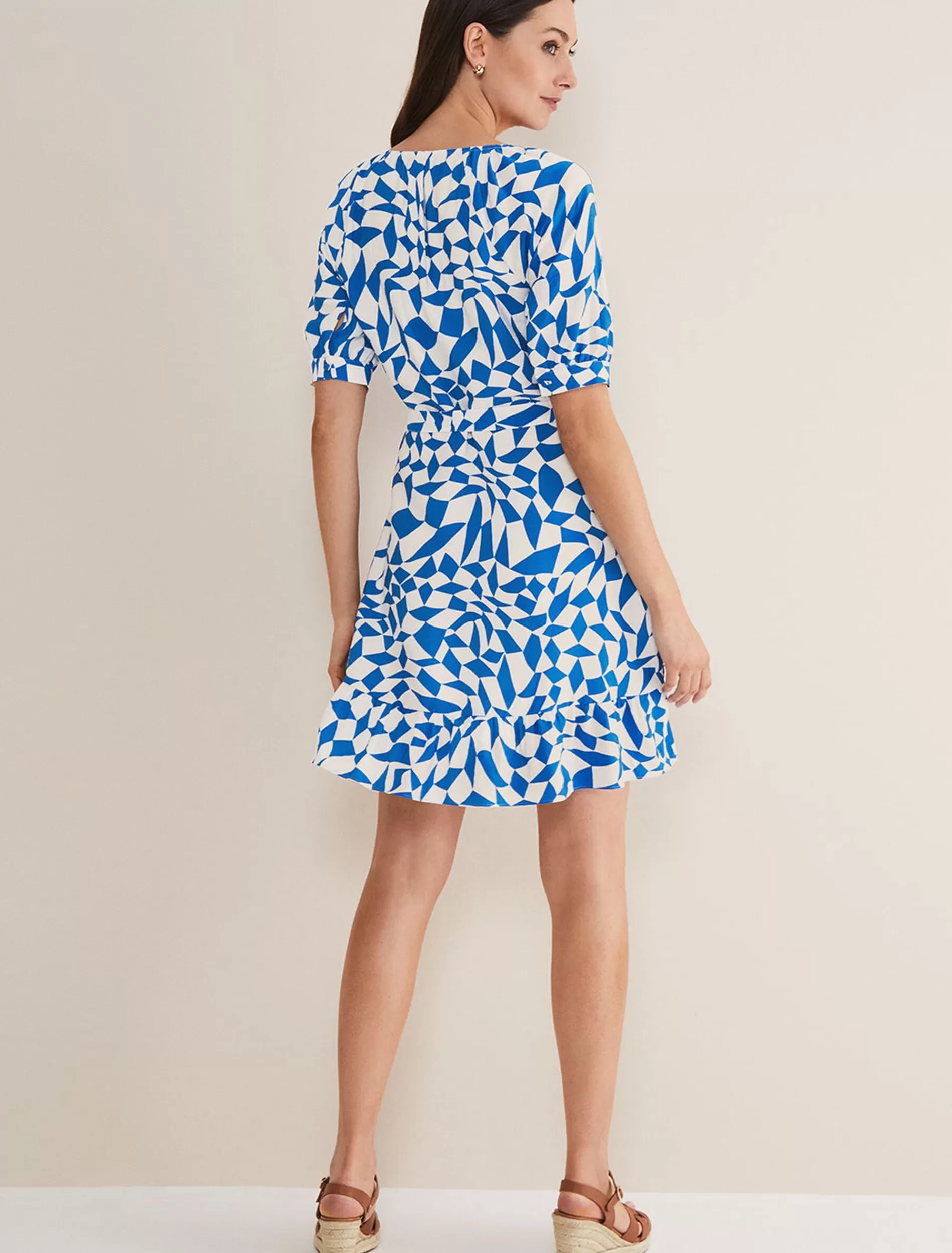 Phase Eight Penele Geo Swing Dress Blue Online