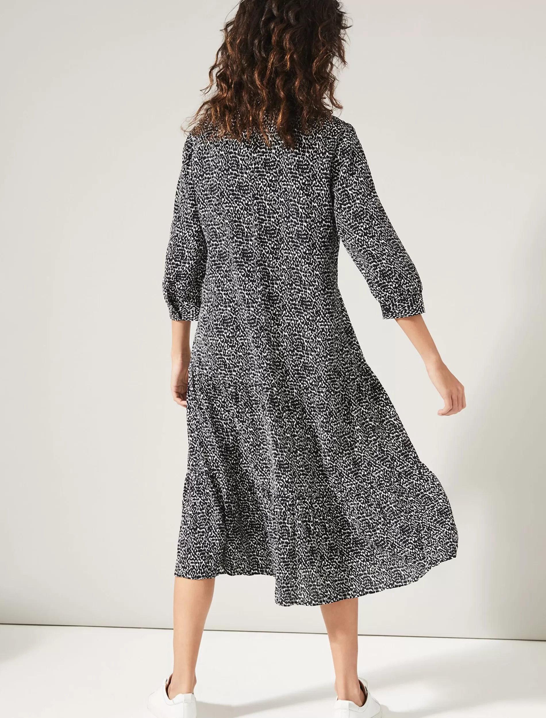 Phase Eight Penele Print Midi Dress Black/Ivory Online