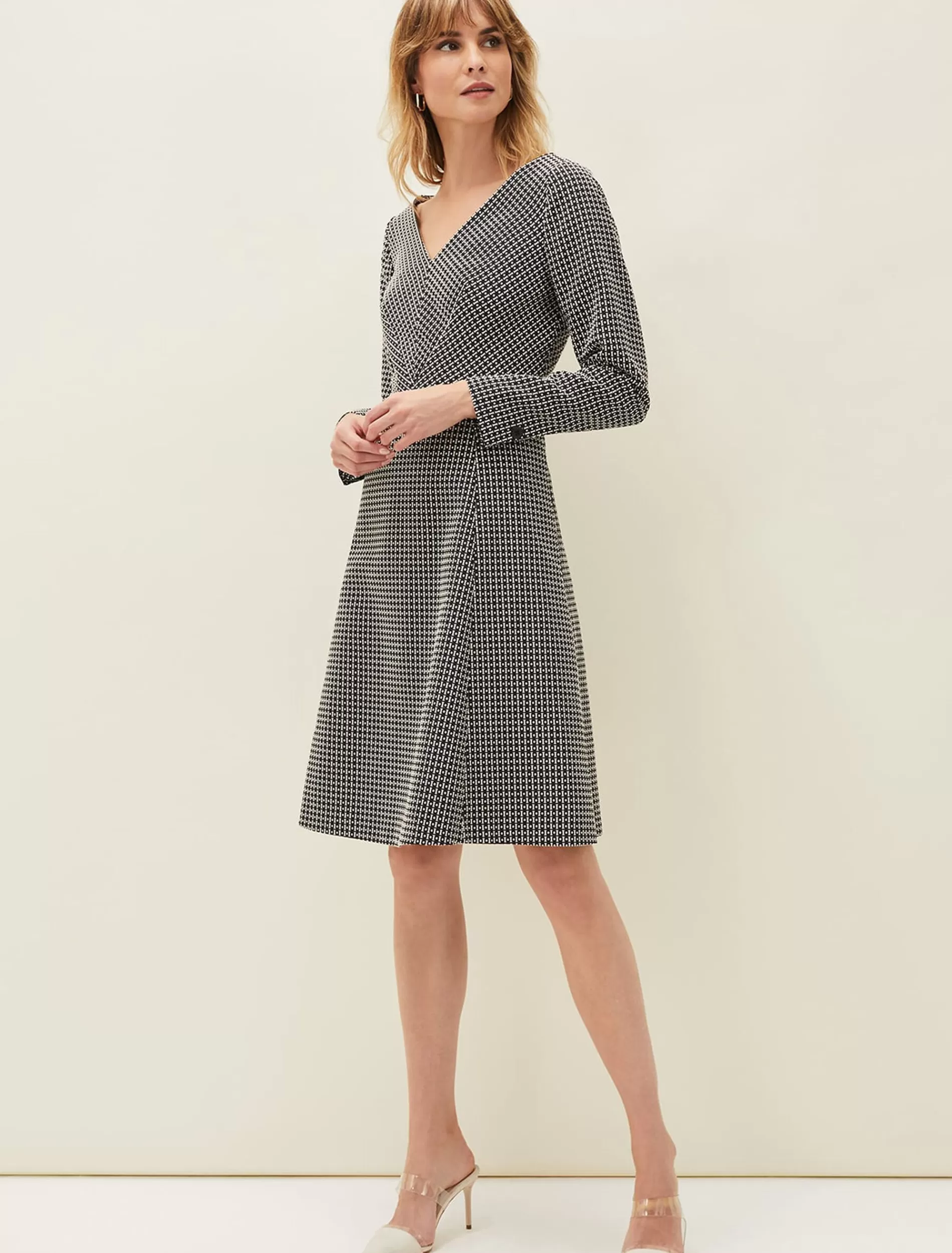 Phase Eight Perla Tweed Dress Black/White Flash Sale