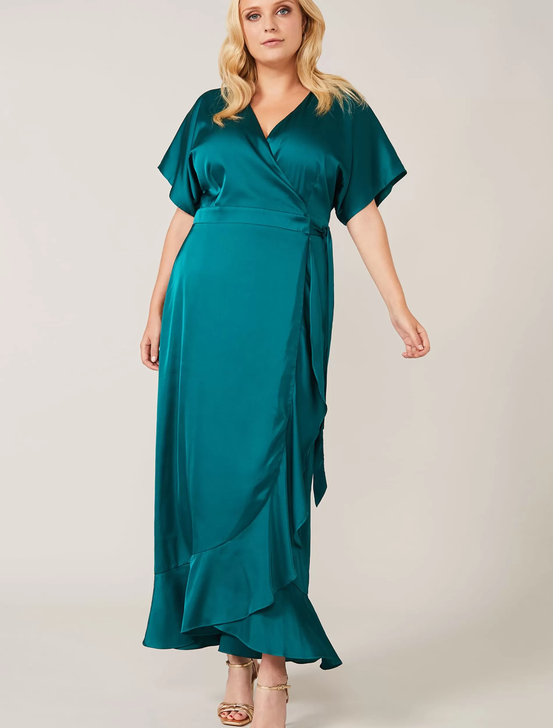 Phase Eight Perry Wrap Maxi Dress Emerald Hot