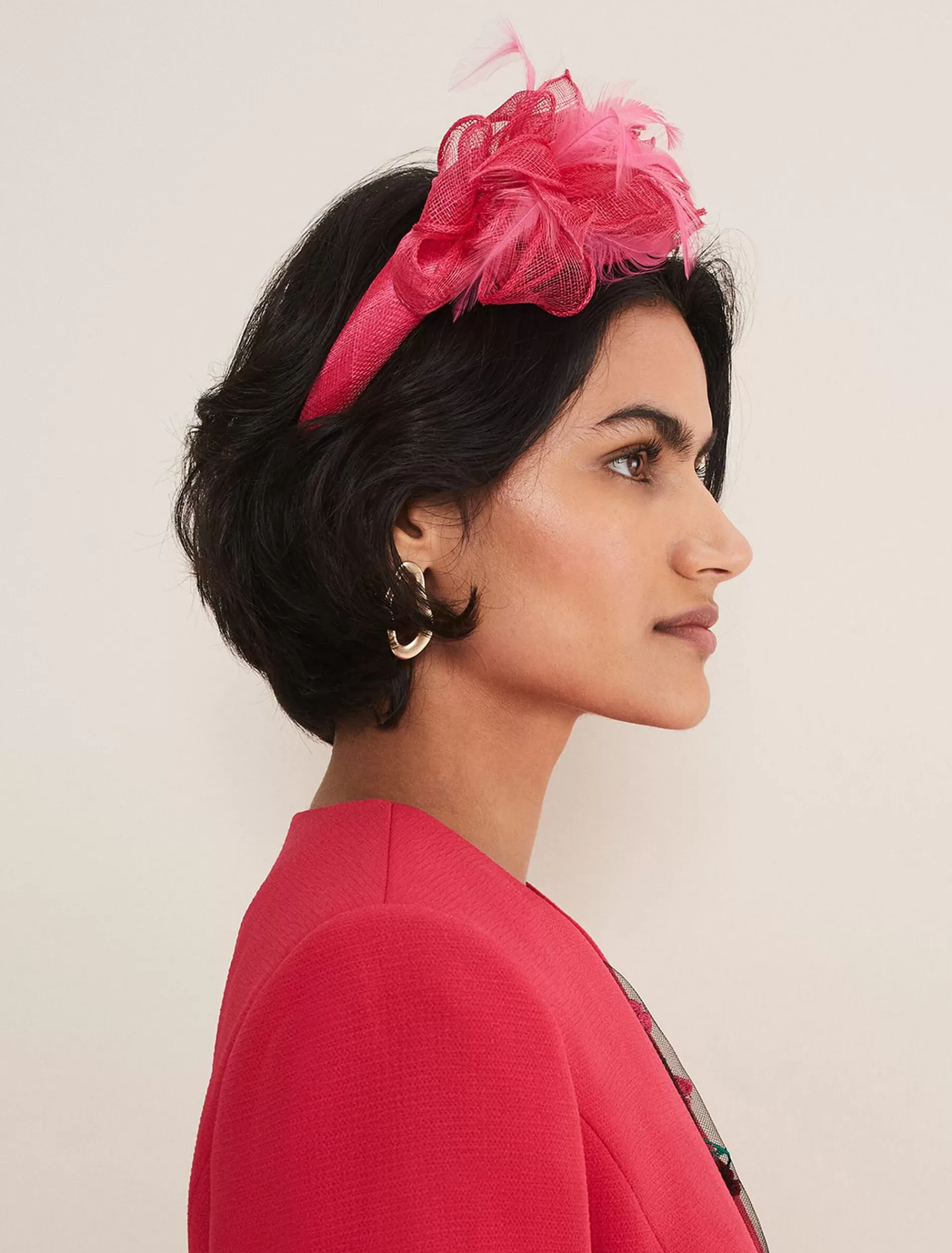 Phase Eight Petal Detail Headband Raspberry Shop