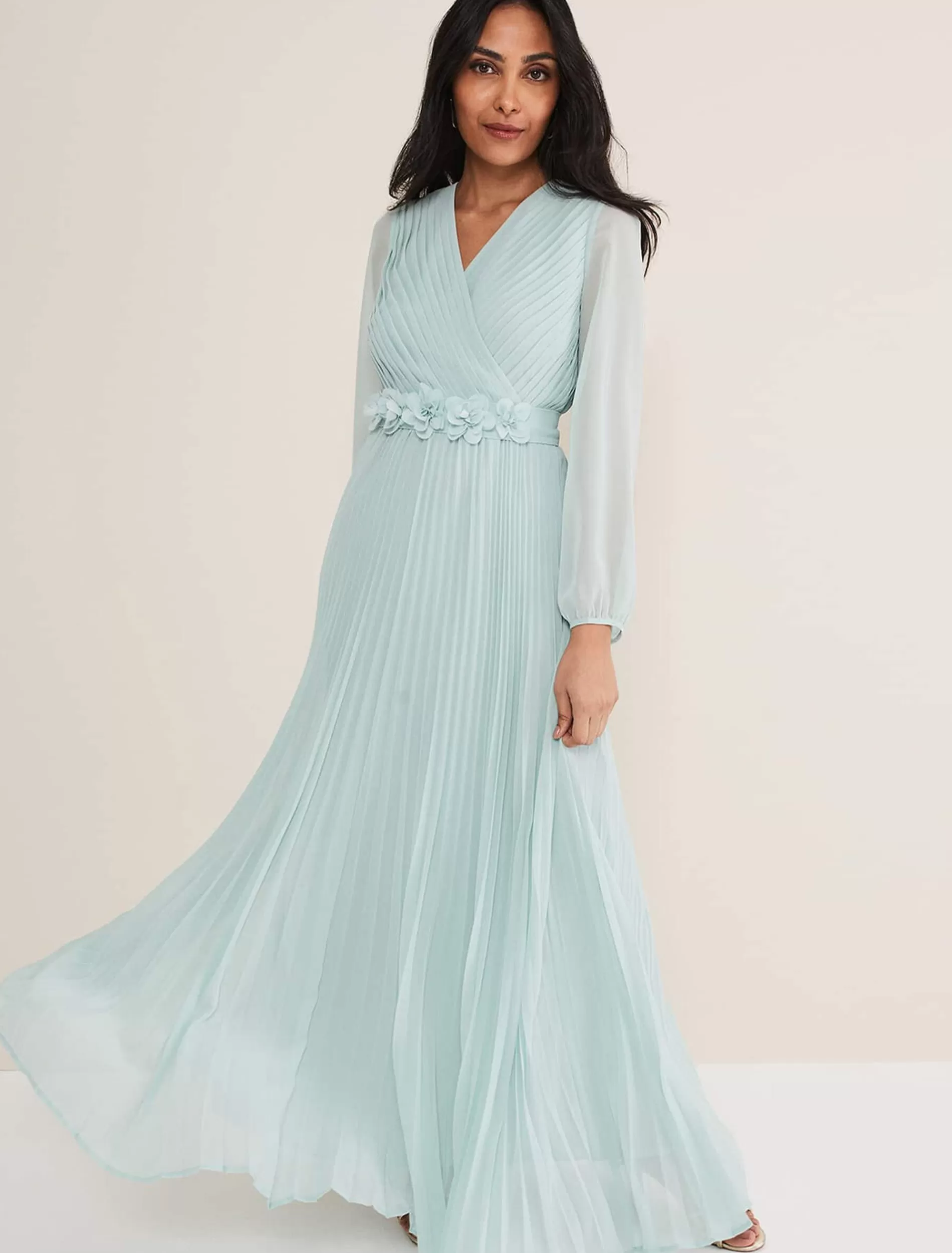 Phase Eight Petite Alecia Pleated Maxi Dress Peppermint Best