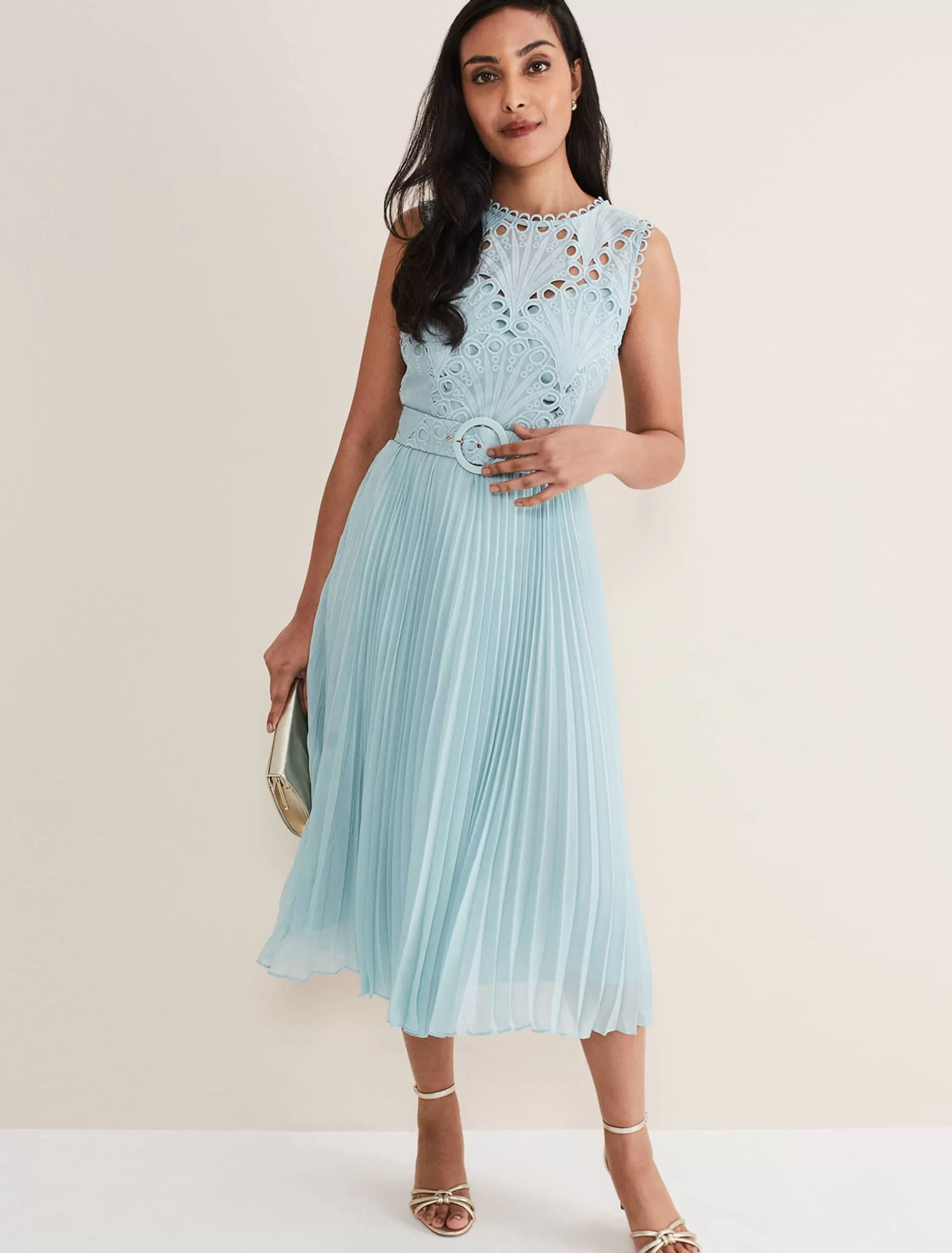 Phase Eight Petite Amora Lace Bodice Dress Peppermint Flash Sale