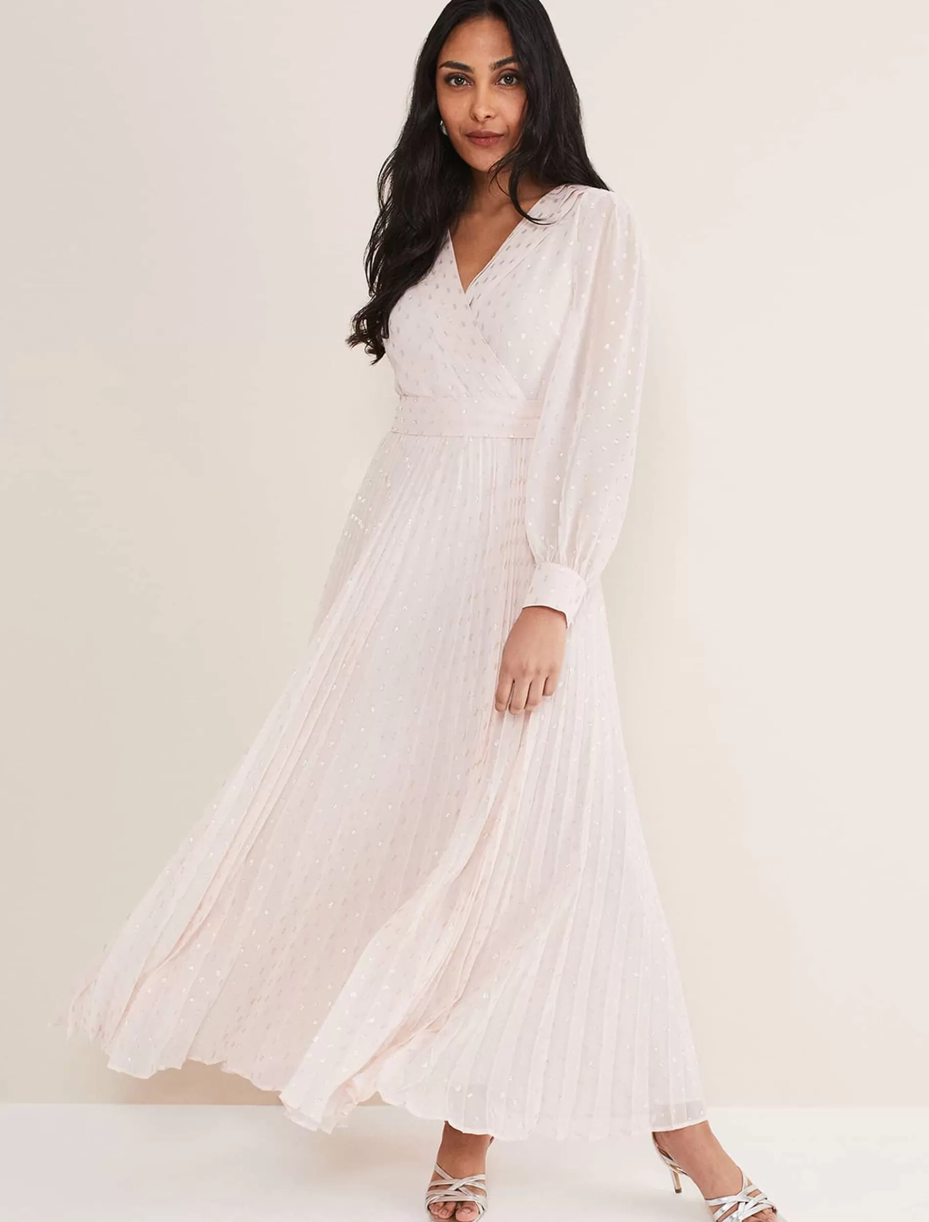 Phase Eight Petite Carmen Fil Coupe Maxi Dress Antique Rose Cheap