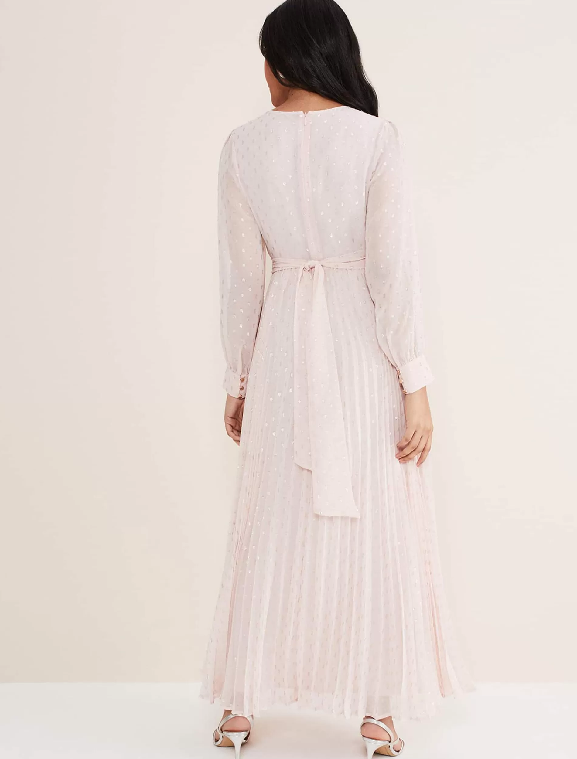 Phase Eight Petite Carmen Fil Coupe Maxi Dress Antique Rose Cheap