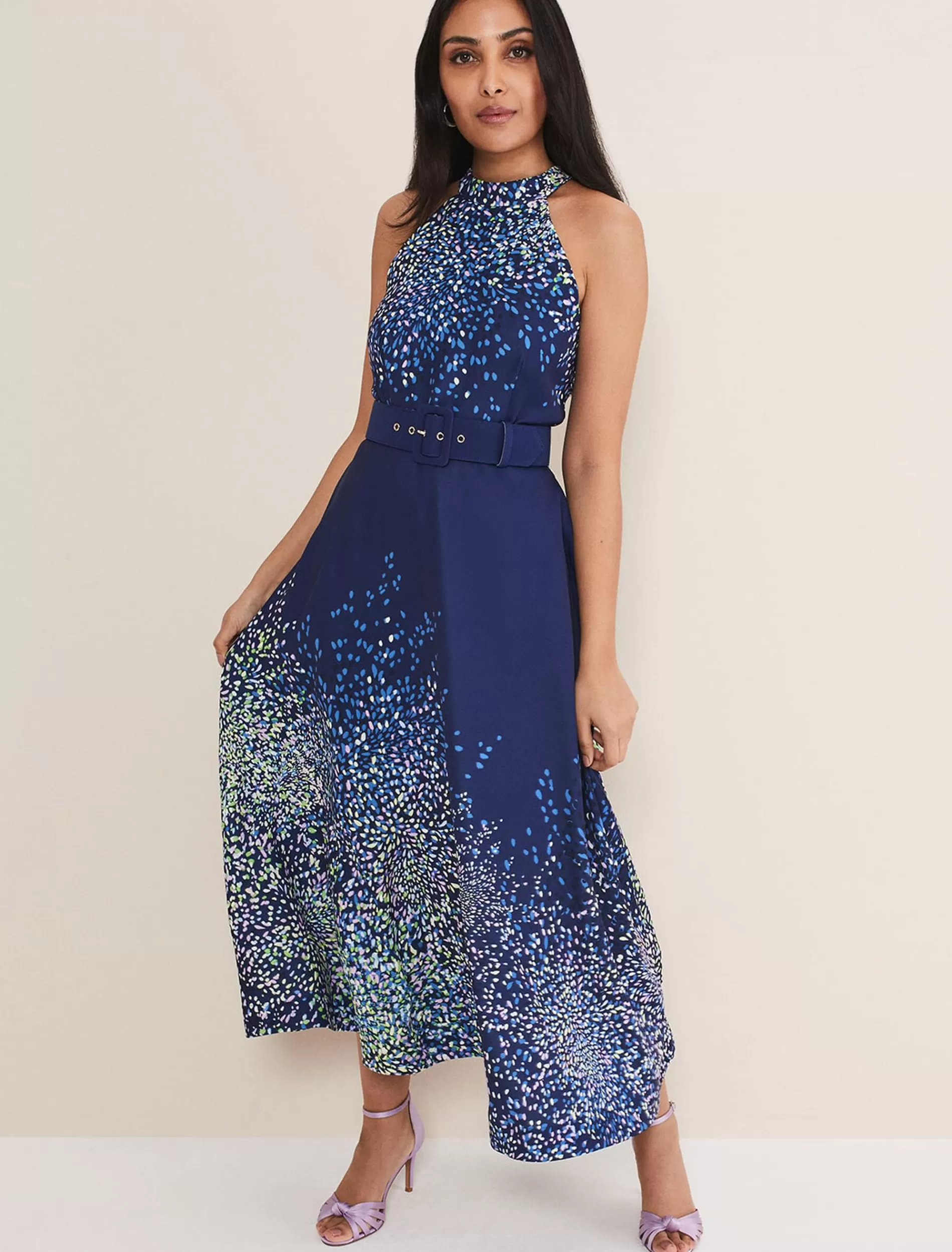 Phase Eight Petite Clea Print Midi Dress French Navy/Multi Best