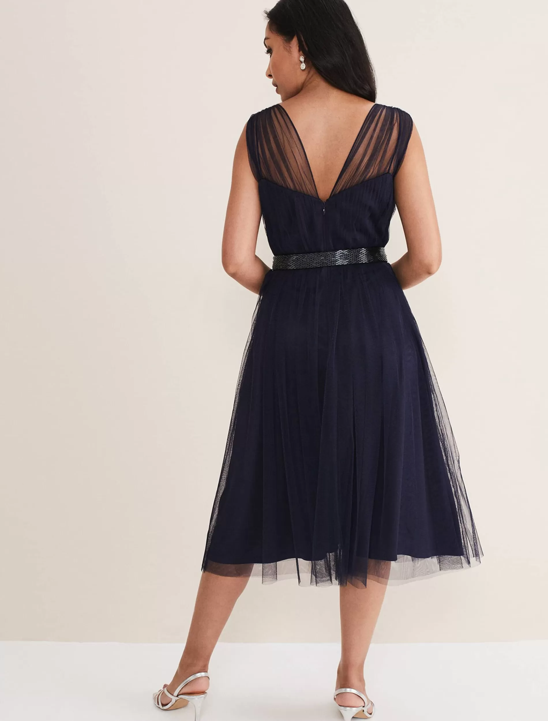 Phase Eight Petite Ella Tulle Dress Navy Cheap