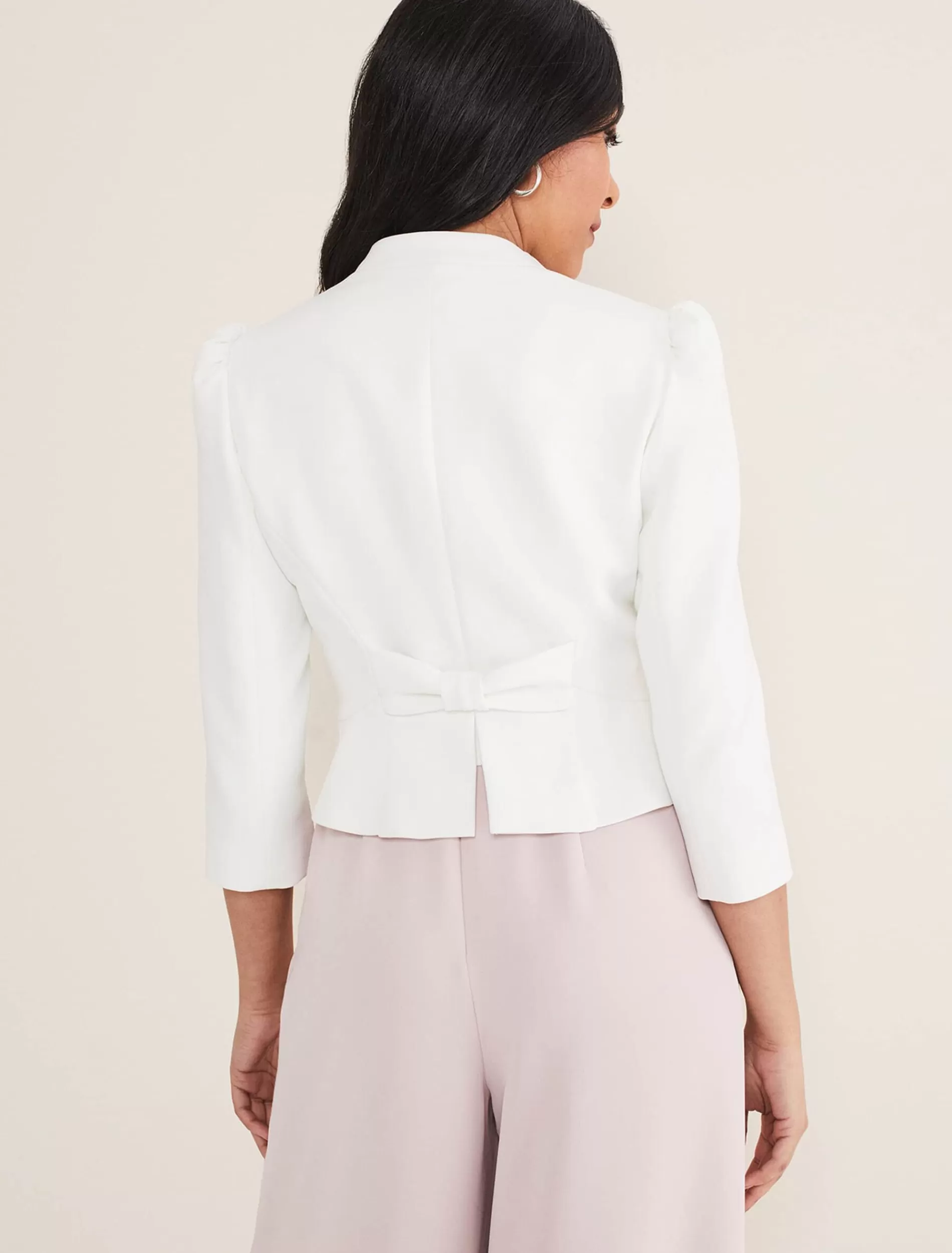 Phase Eight Petite Isabella Bow Jacket Ivory Discount