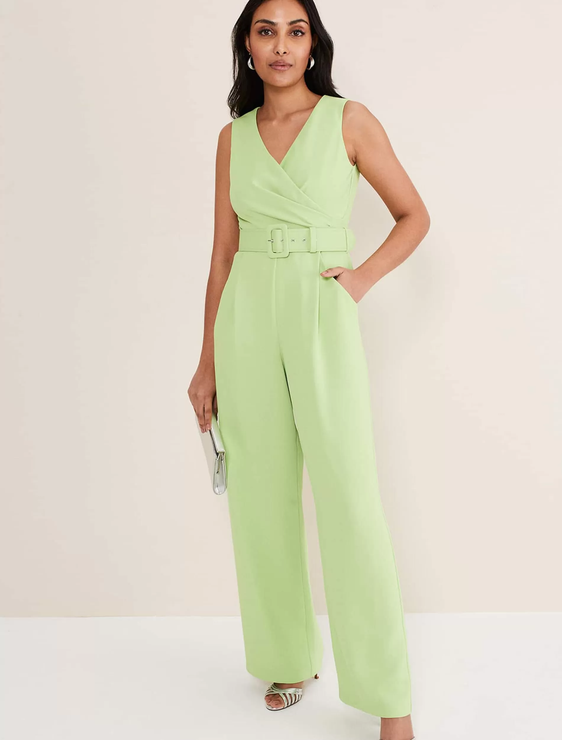 Phase Eight Petite Lissia Jumpsuit Apple Green New