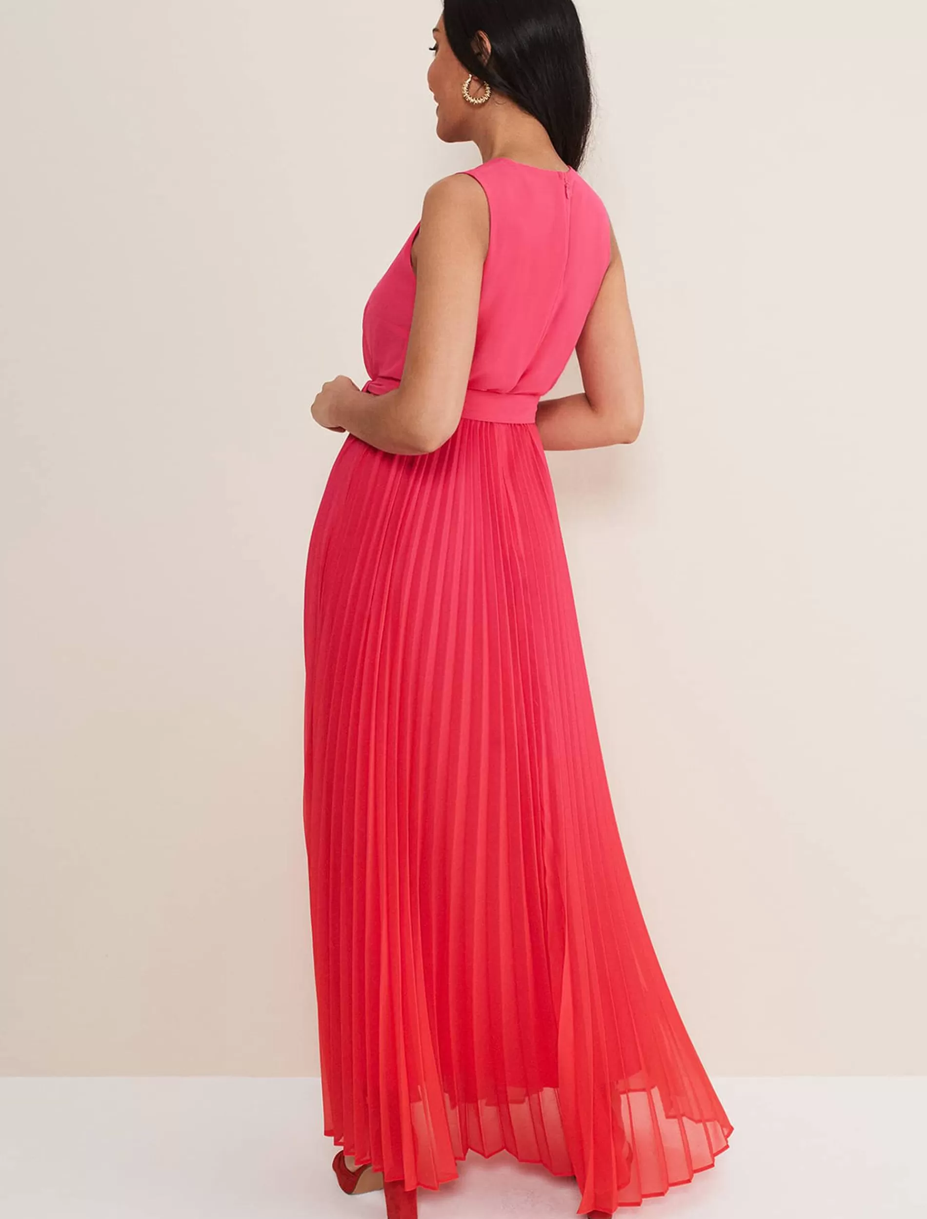 Phase Eight Petite Piper Ombre Maxidress Red/Pink Shop
