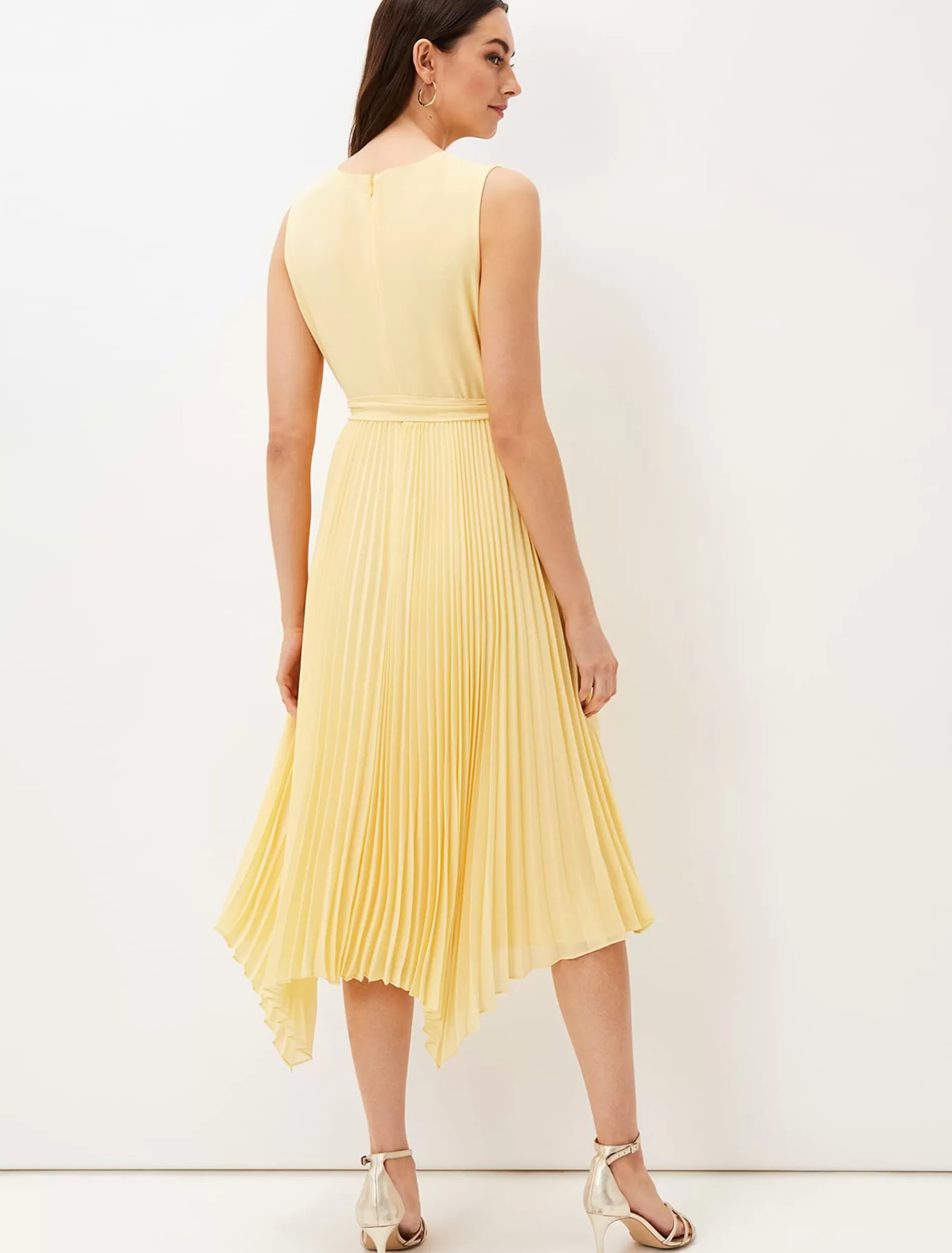 Phase Eight Petra Pleated Wrap Dress Pale Yellow Best