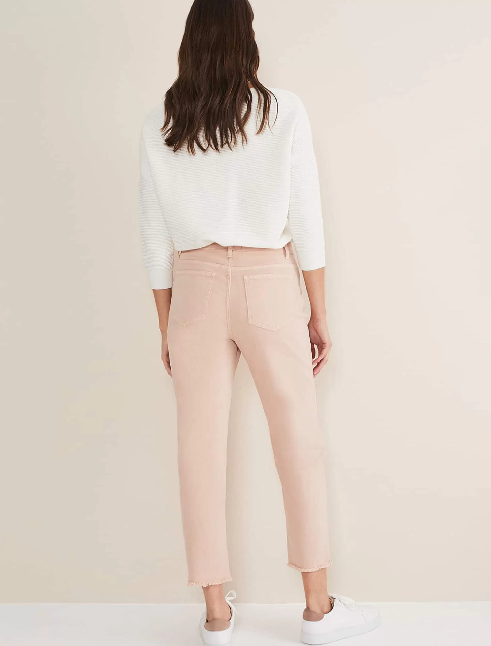 Phase Eight Petra Raw Hem Straight Leg Jean Pink Flash Sale