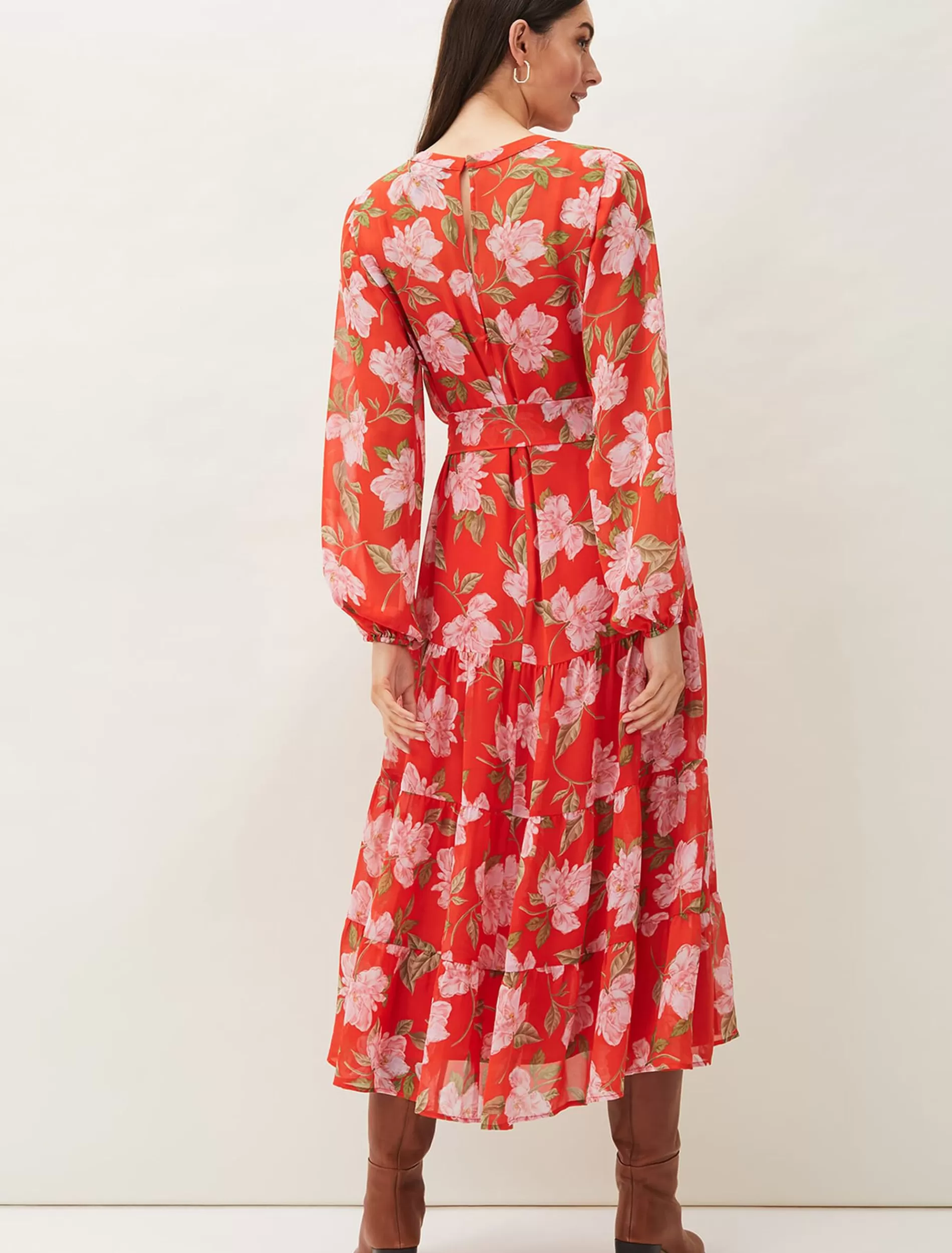 Phase Eight Philippa Floral Chiffon Maxi Dress Saffron Shop