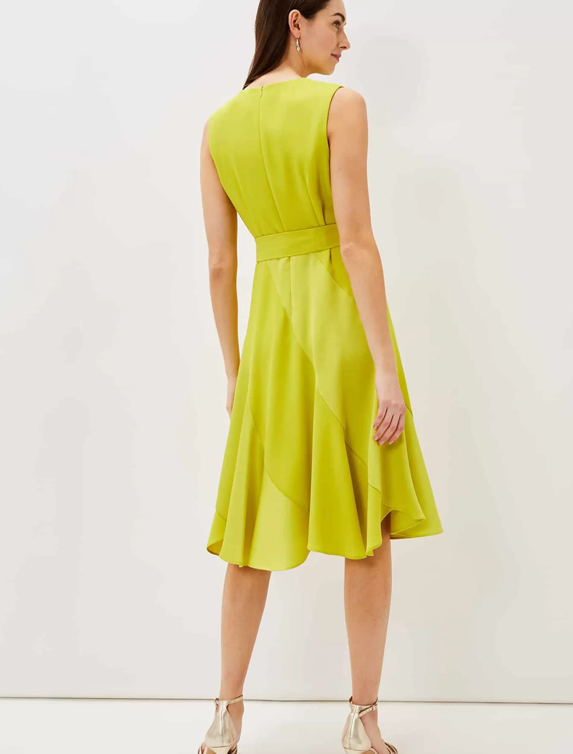 Phase Eight Philis Panelled Dress Lime Hot