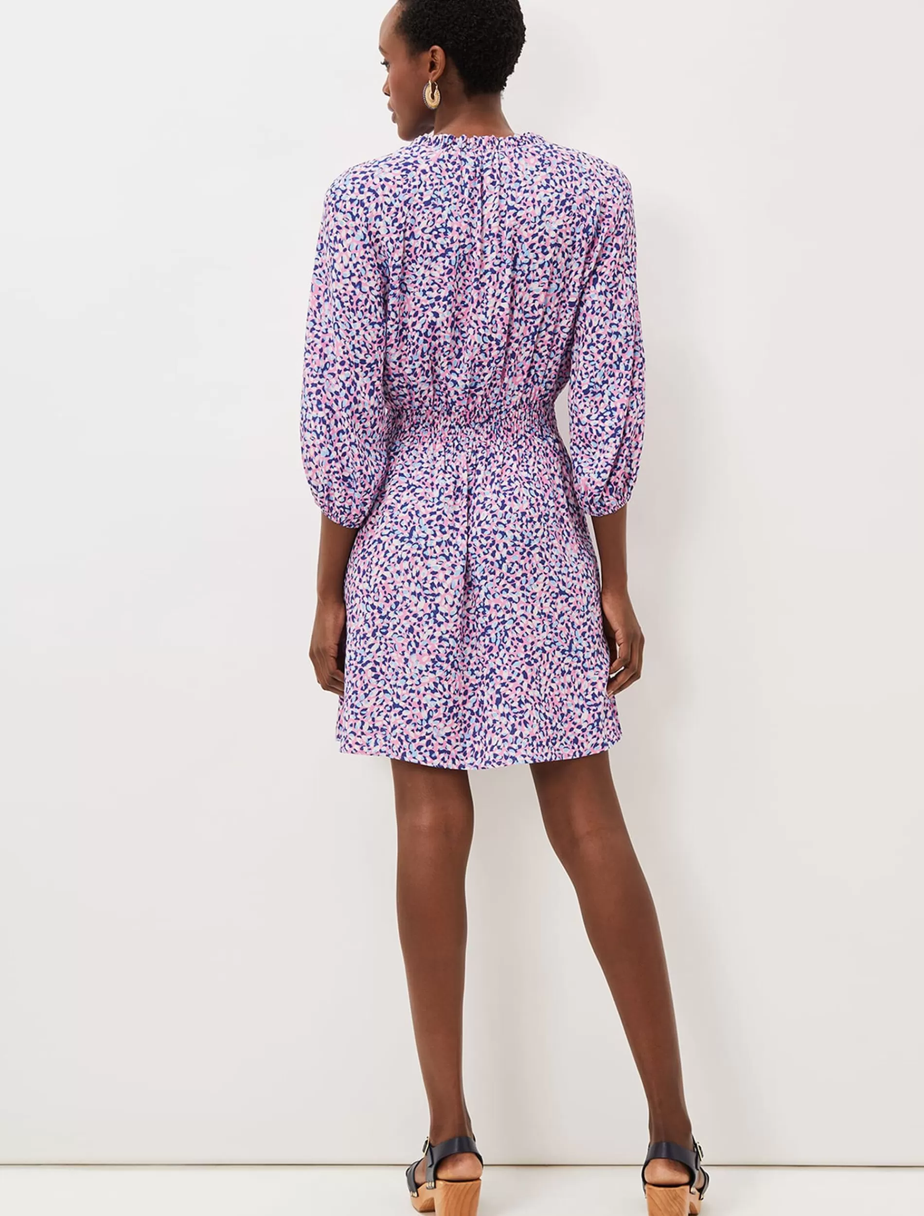 Phase Eight Phillipa Almond Print Short Dress Pink Multi Cheap
