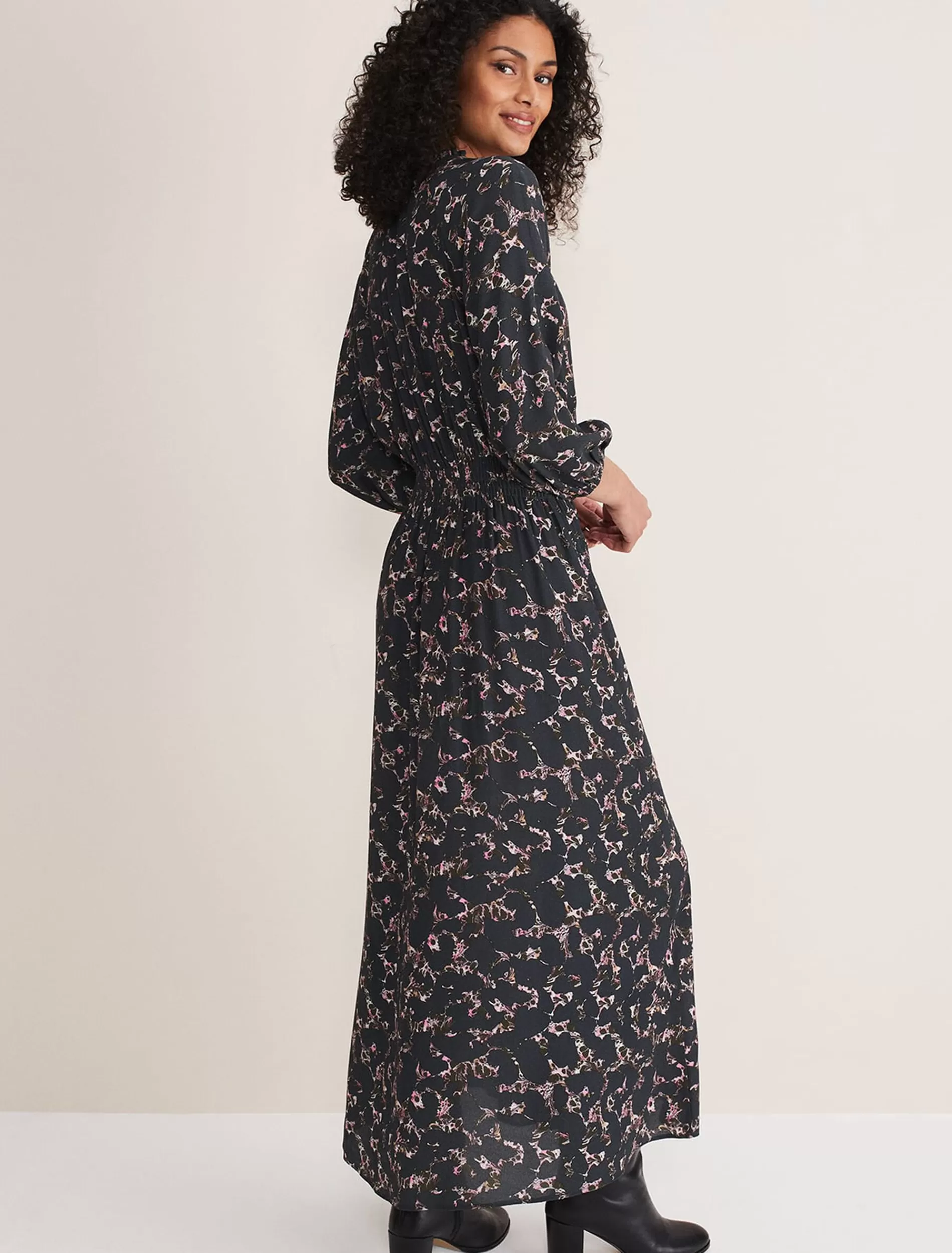 Phase Eight Phillipa Marble Print Midaxi Dress Carbon/Multi New