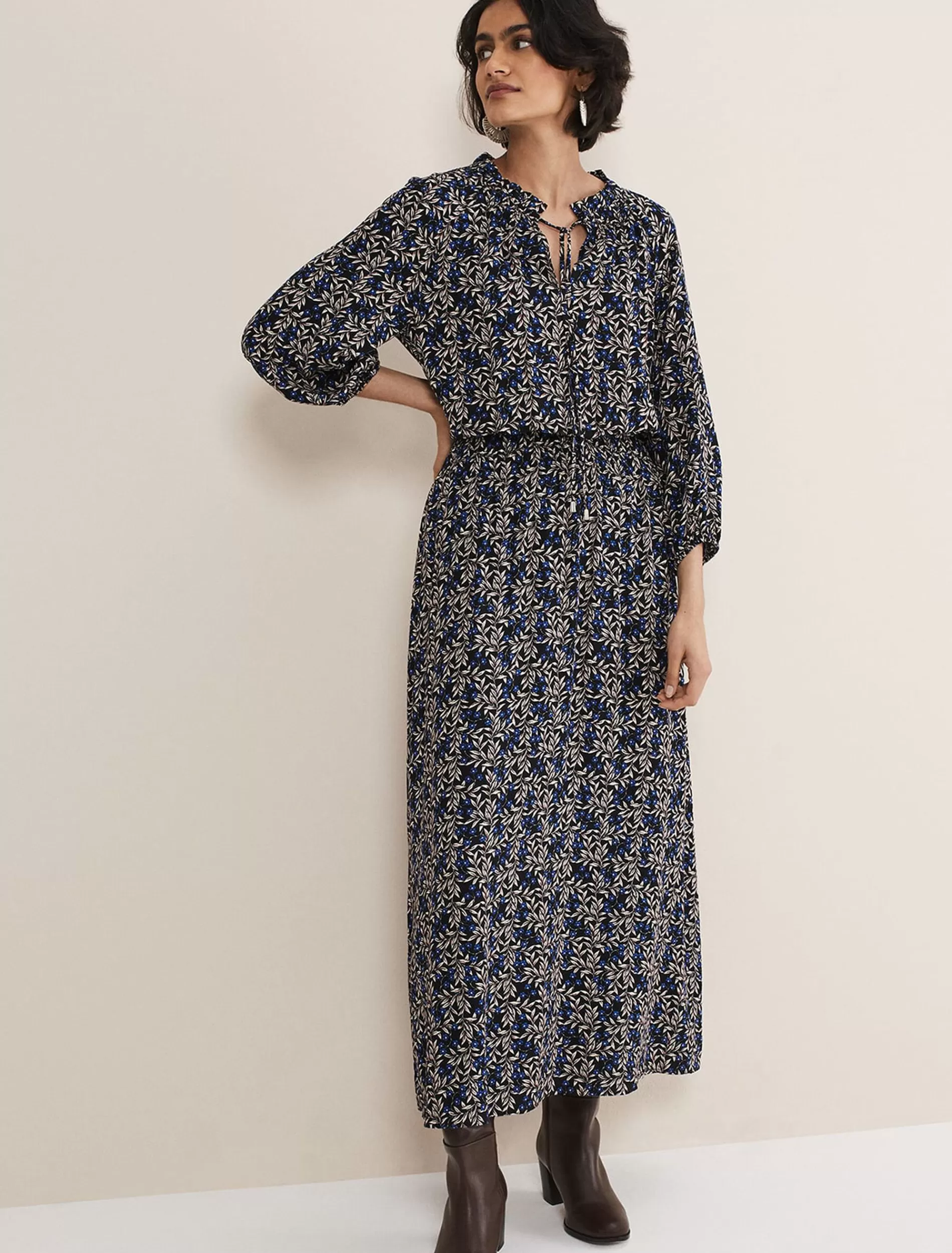 Phase Eight Phillipa Poppy Midi Dress Navy Cheap