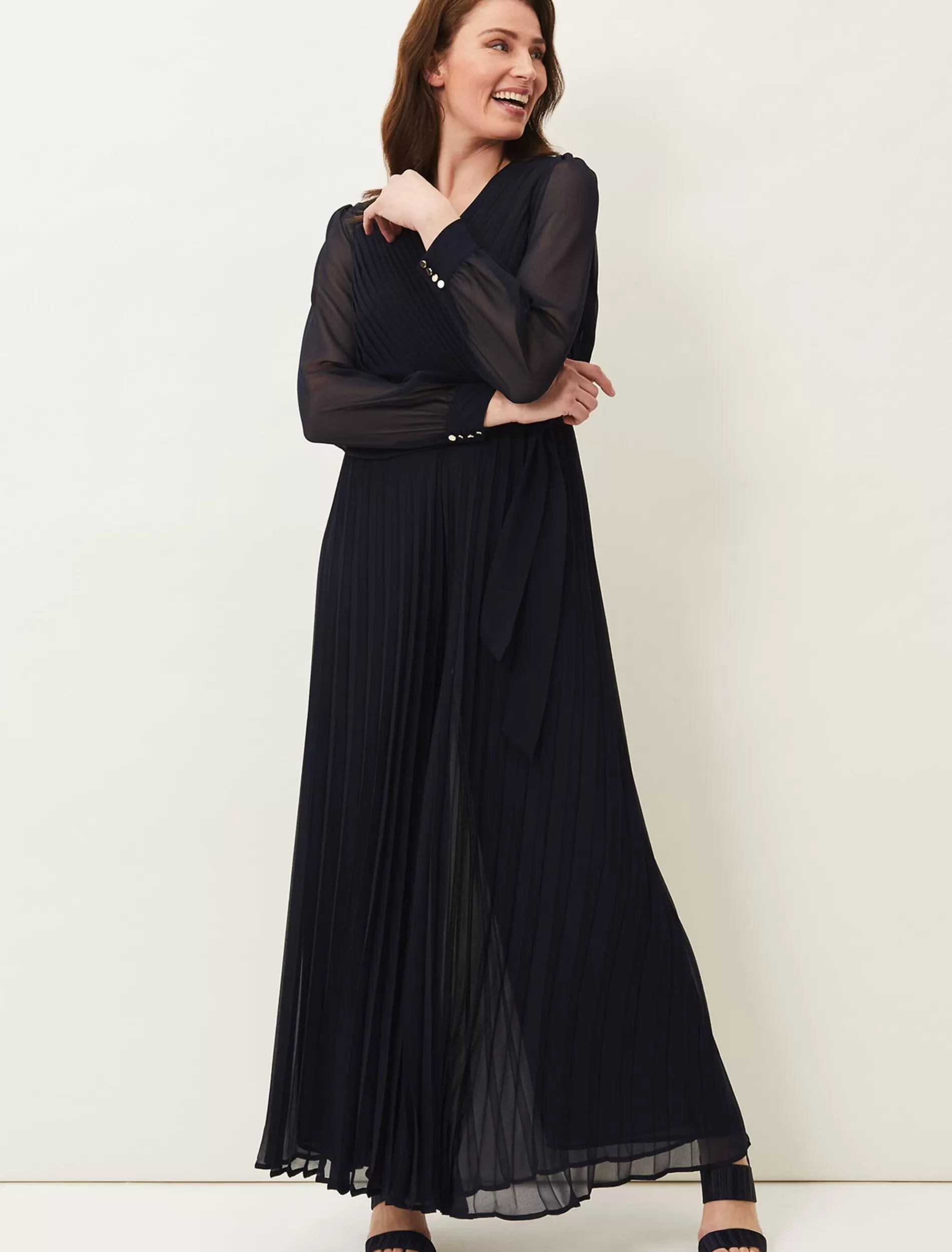 Phase Eight Phoebe Pleated Jumpsuit Navy Discount