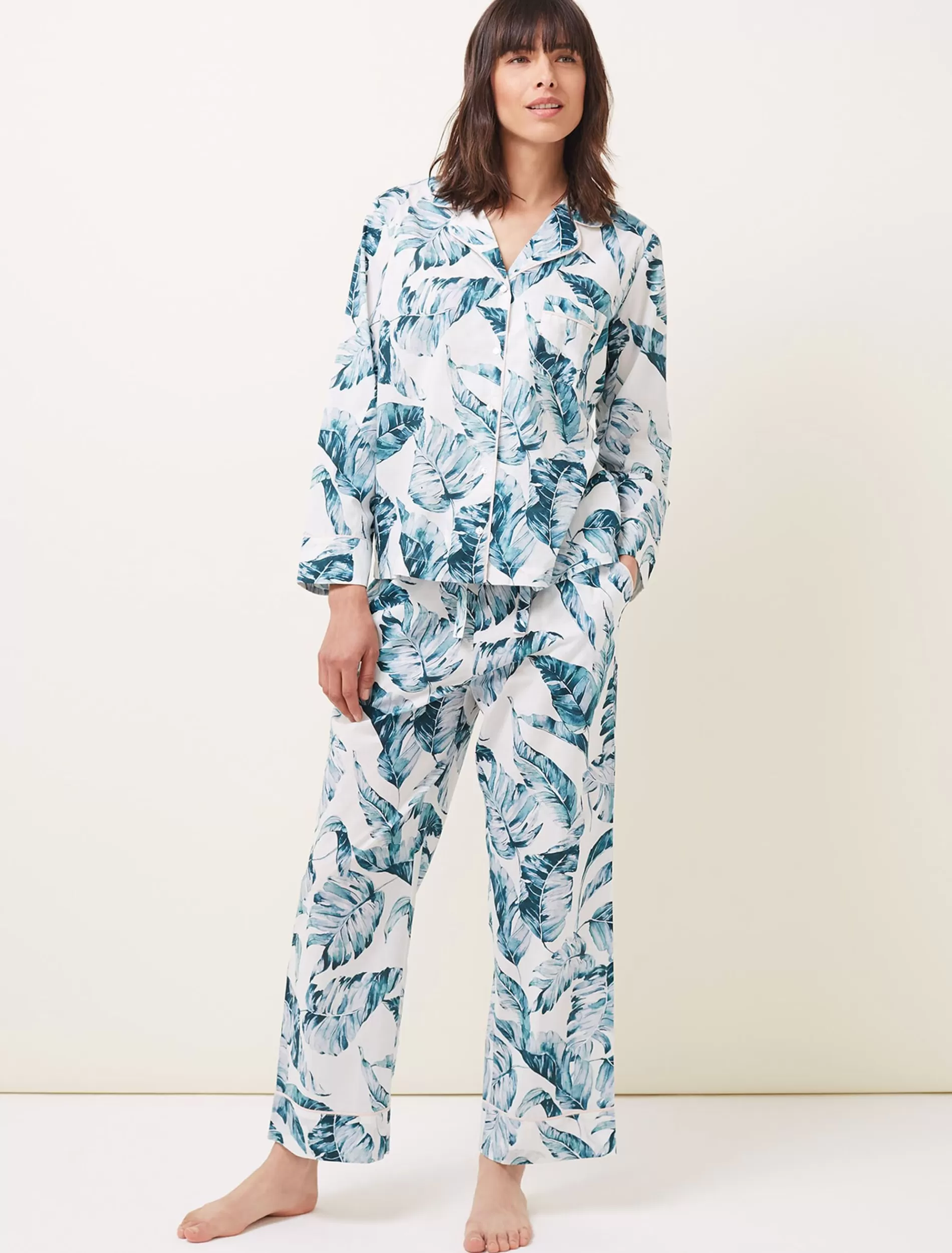 Phase Eight Piera Palm Print Pyjama Set Multi-Coloured Online