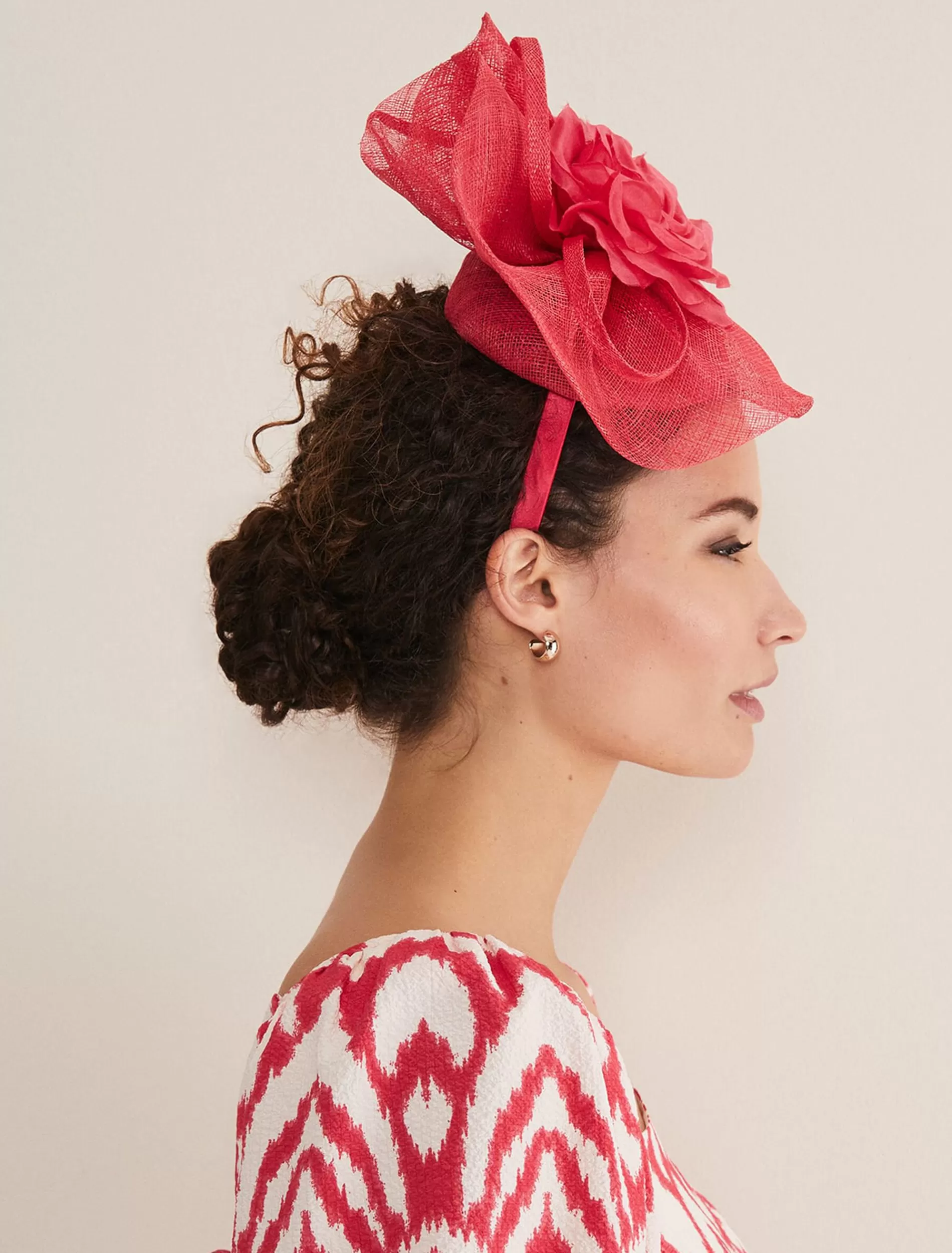 Phase Eight Pink Flower Pillbox Fascinator Watermelon Store