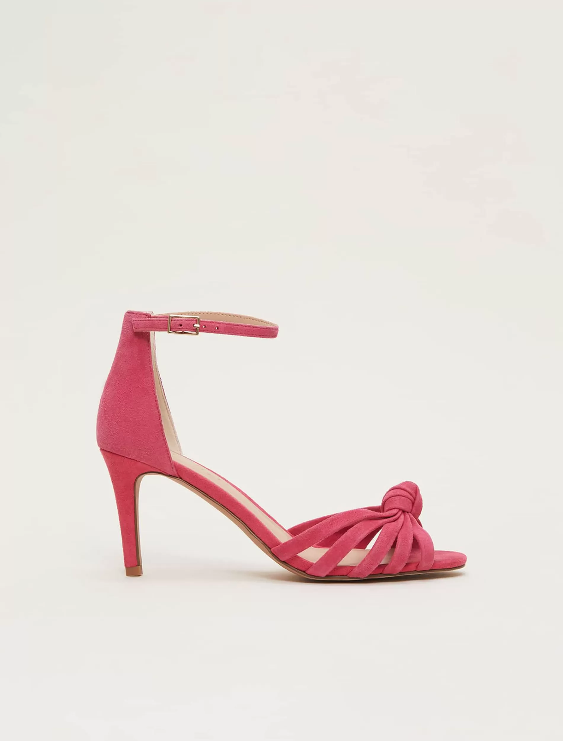 Phase Eight Pink Suede Open Toe Heels Raspberry Flash Sale