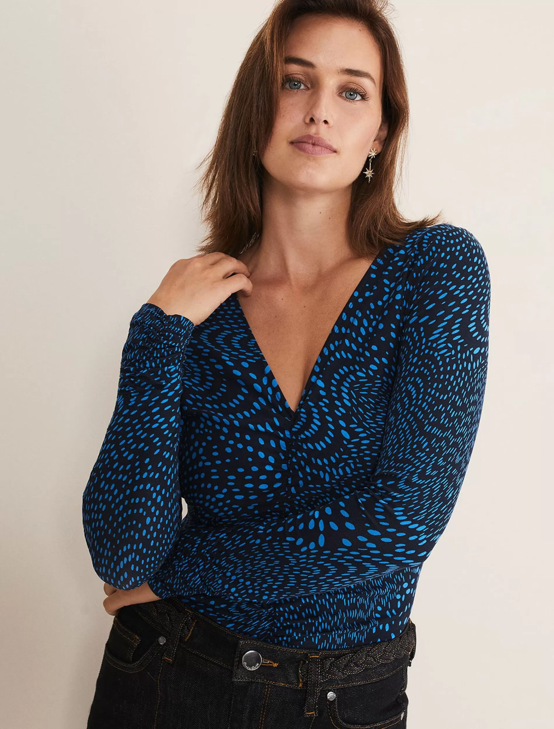 Phase Eight Pinna Ruched Top Cobalt/Navy Hot