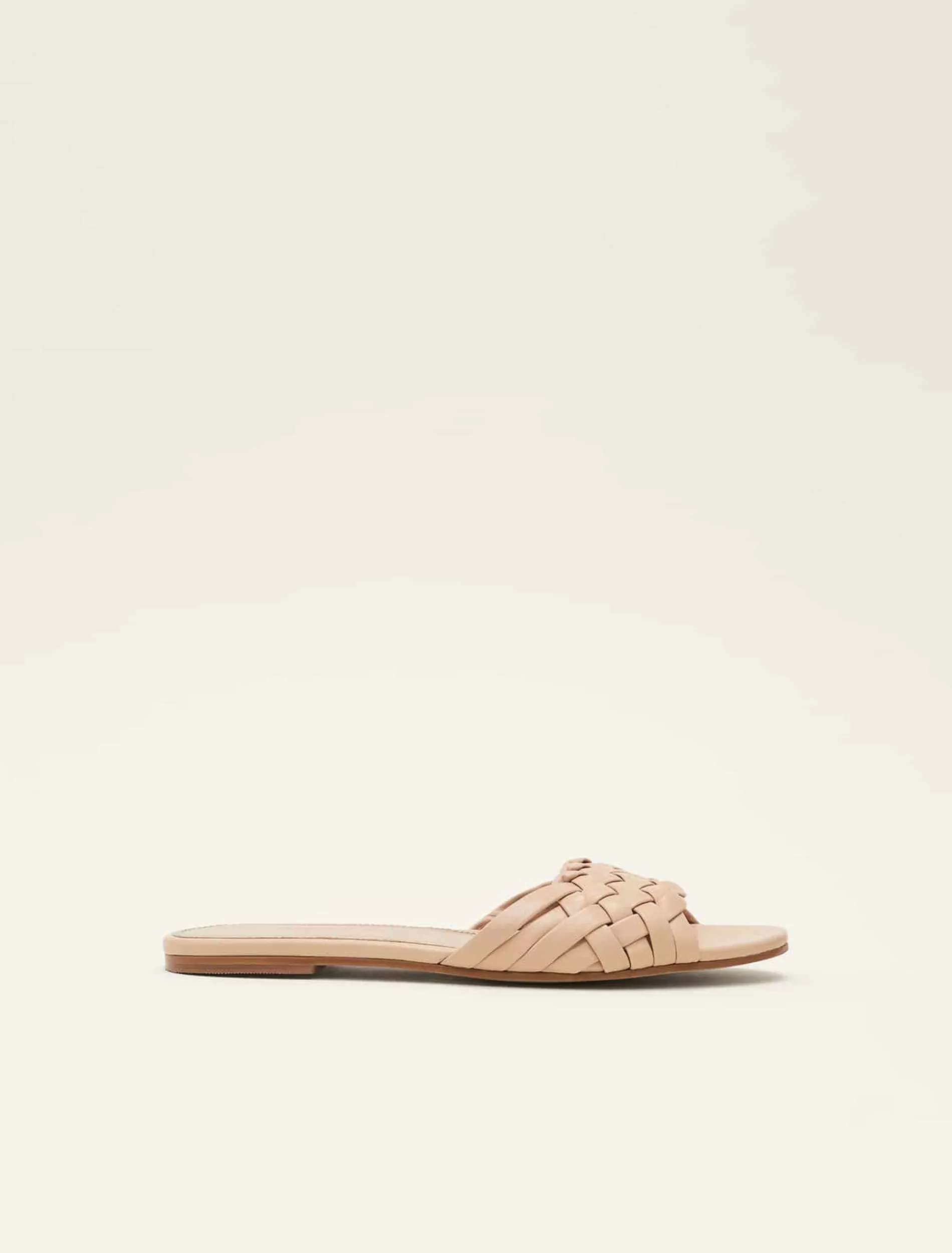 Phase Eight Plaited Flat Sandal Nude New