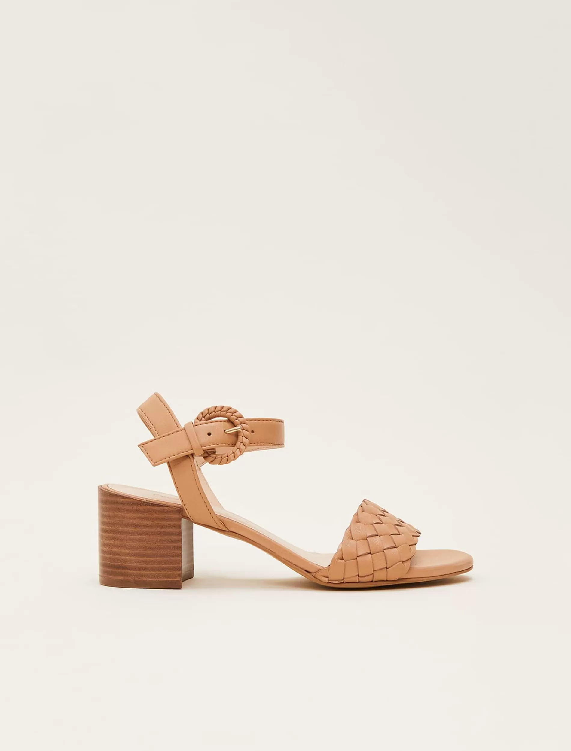 Phase Eight Plaited Leather Heel Sandal Tan Best Sale