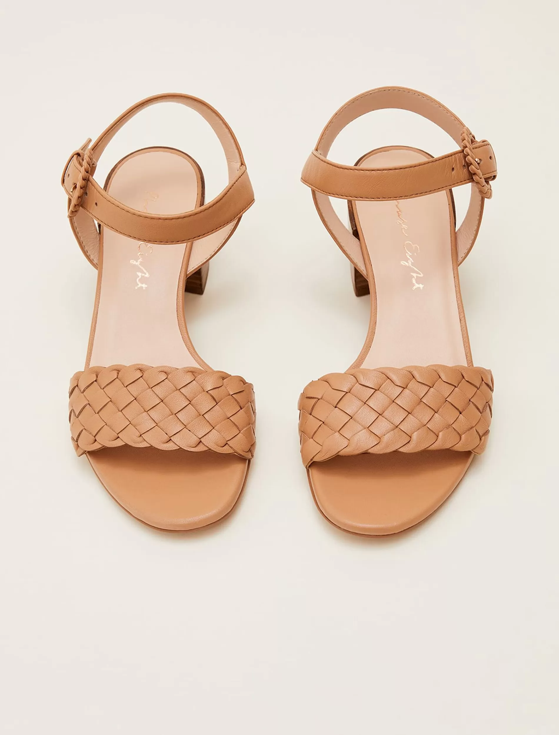 Phase Eight Plaited Leather Heel Sandal Tan Best Sale
