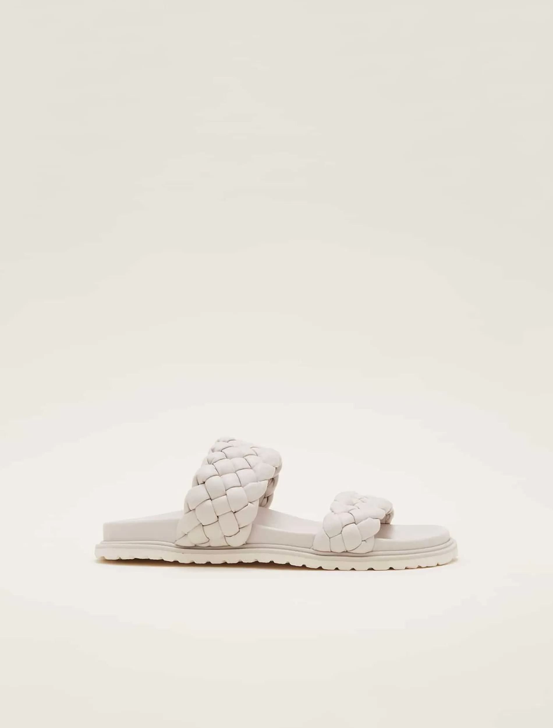 Phase Eight Plaited Leather Slider Cream Best