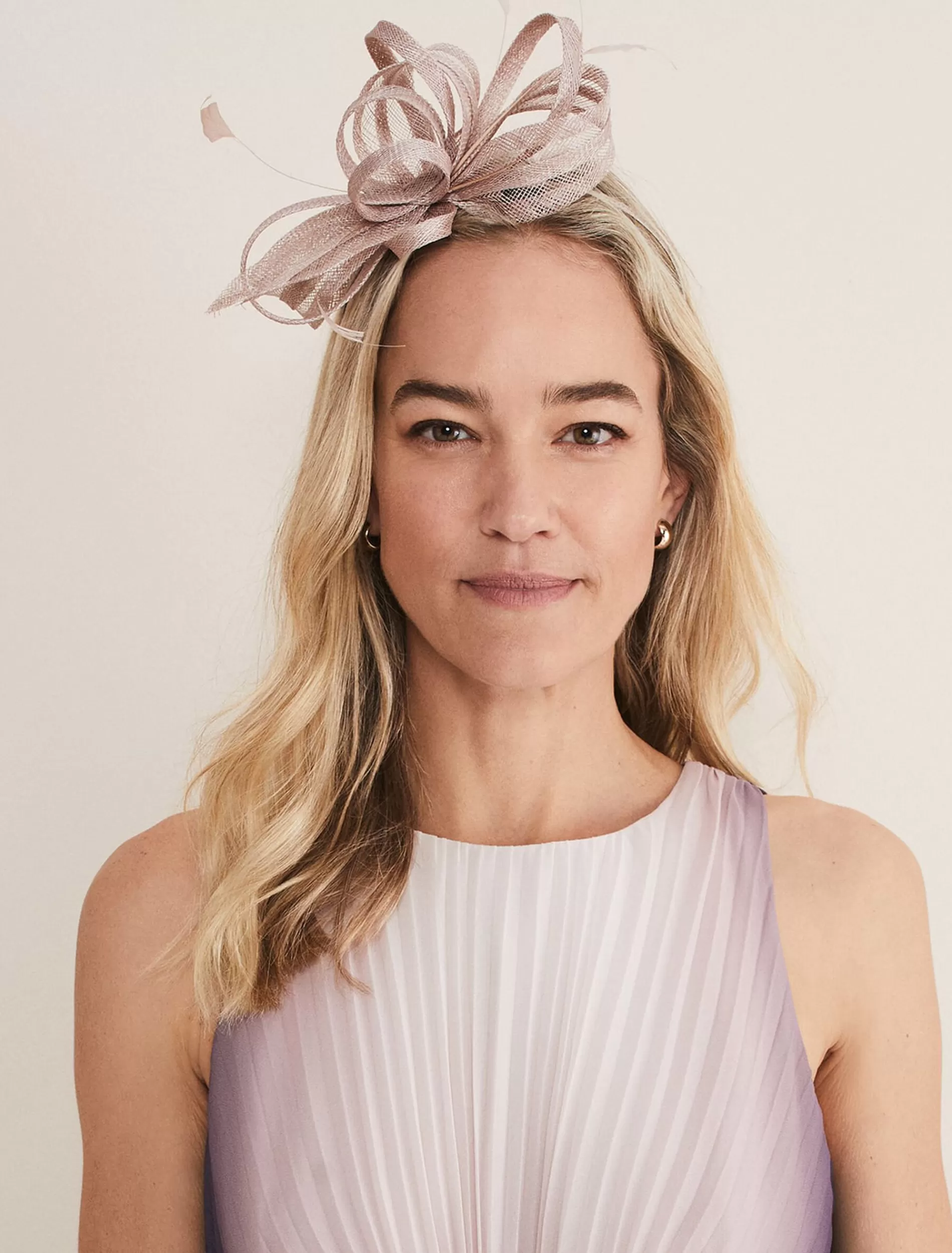 Phase Eight Pleated Bow Headband Latte Cheap