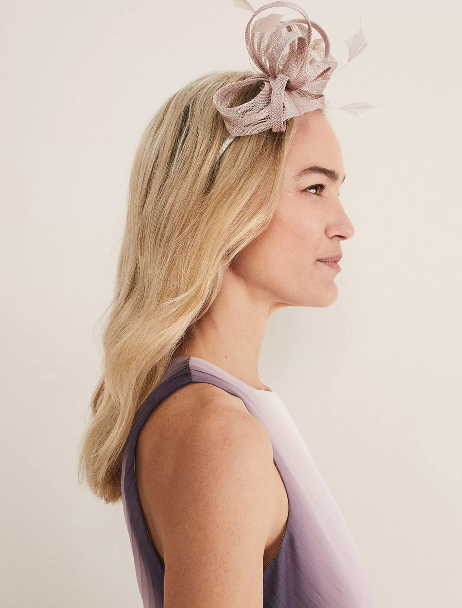 Phase Eight Pleated Bow Headband Latte Cheap
