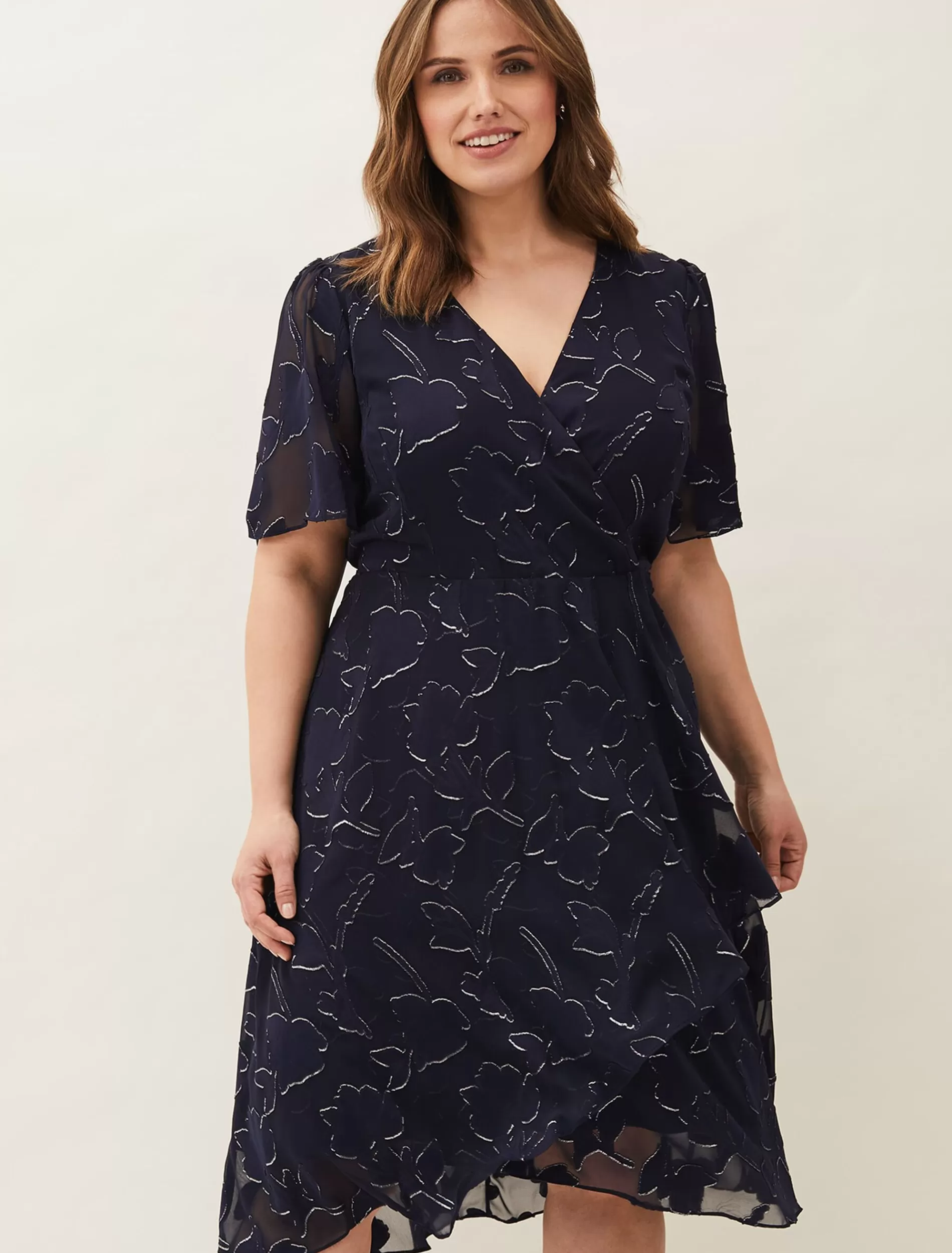 Phase Eight Polly Foil Jacquard Dress Navy Fashion