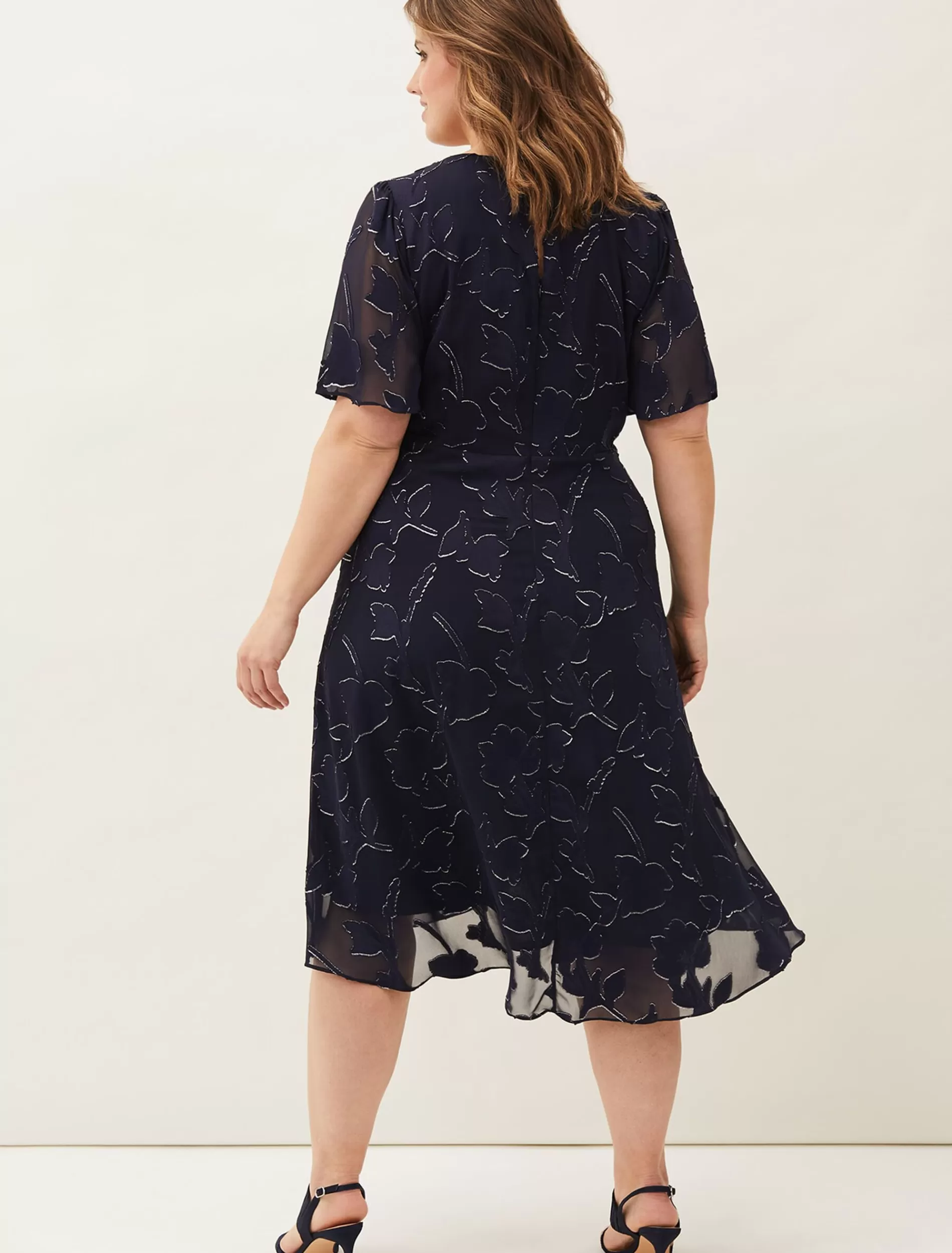 Phase Eight Polly Foil Jacquard Dress Navy Fashion