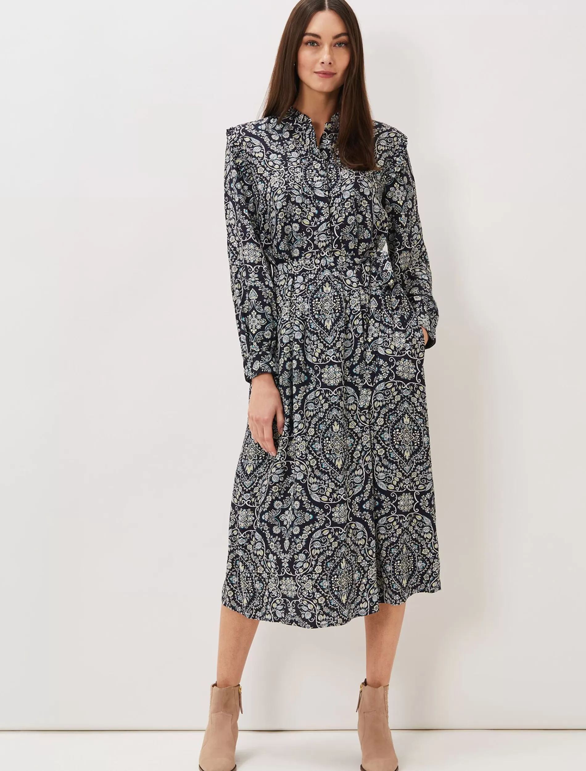 Phase Eight Polly Paisley Print Midi Dress Multi-Coloured Online