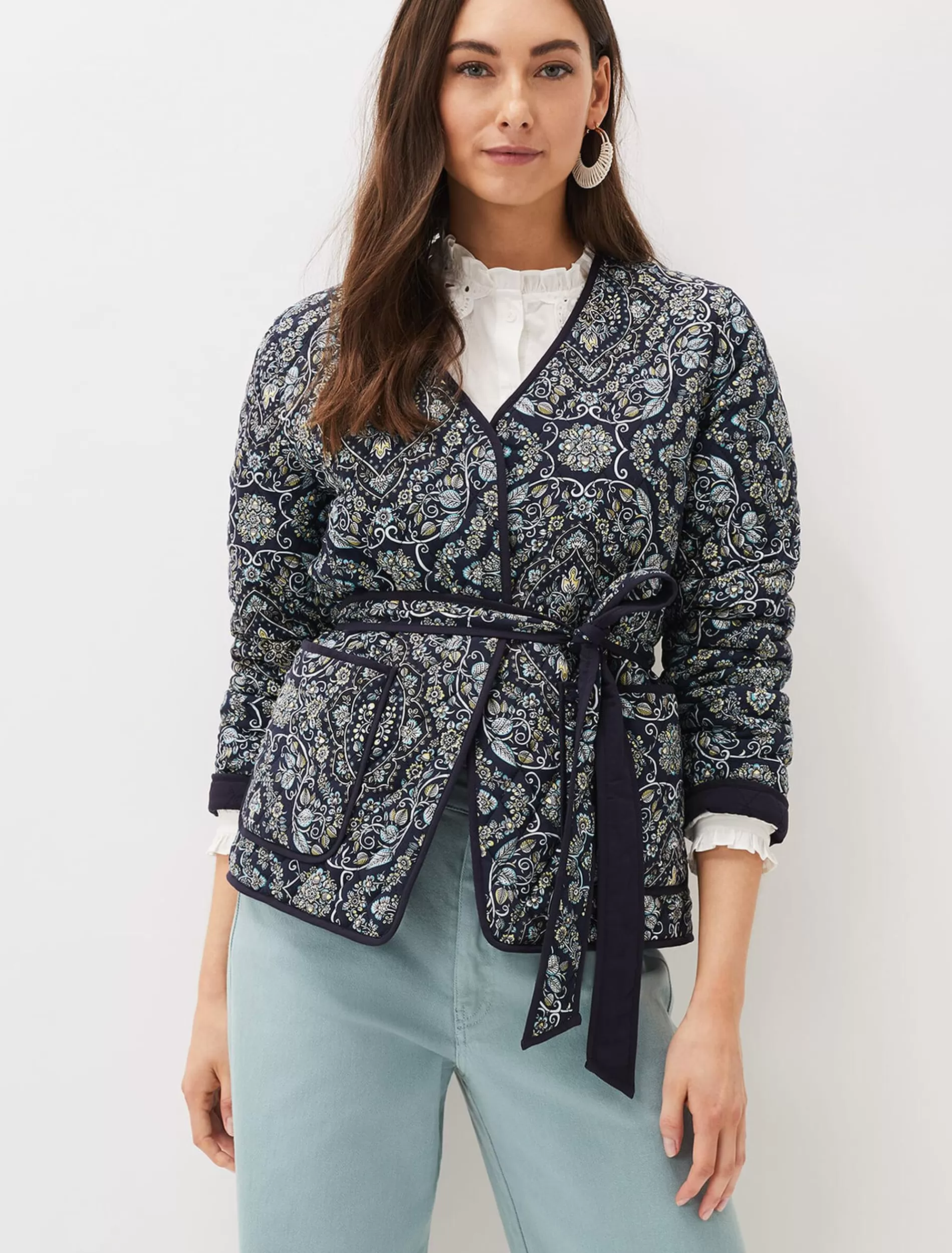 Phase Eight Polly Paisley Reversible Quilted Jacket Navy/Multi Best Sale