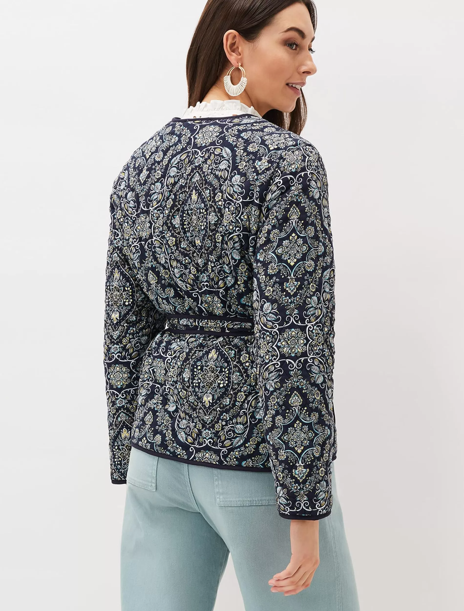 Phase Eight Polly Paisley Reversible Quilted Jacket Navy/Multi Best Sale