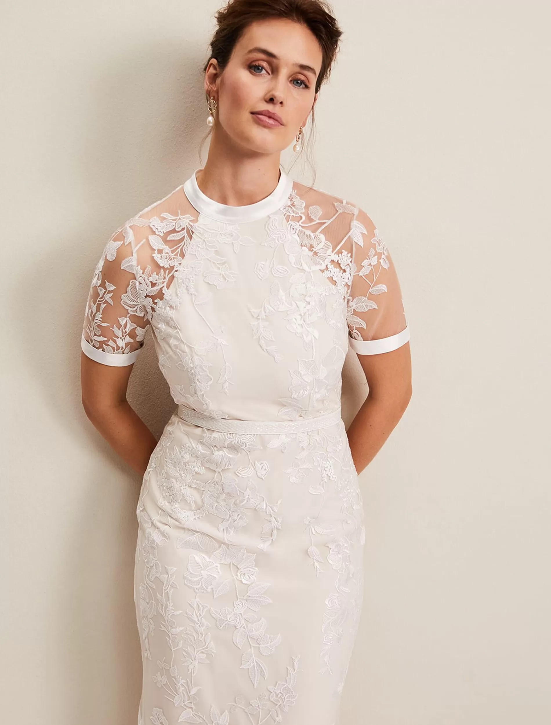 Phase Eight Poppy Embroidered Wedding Dress Pearl Fashion