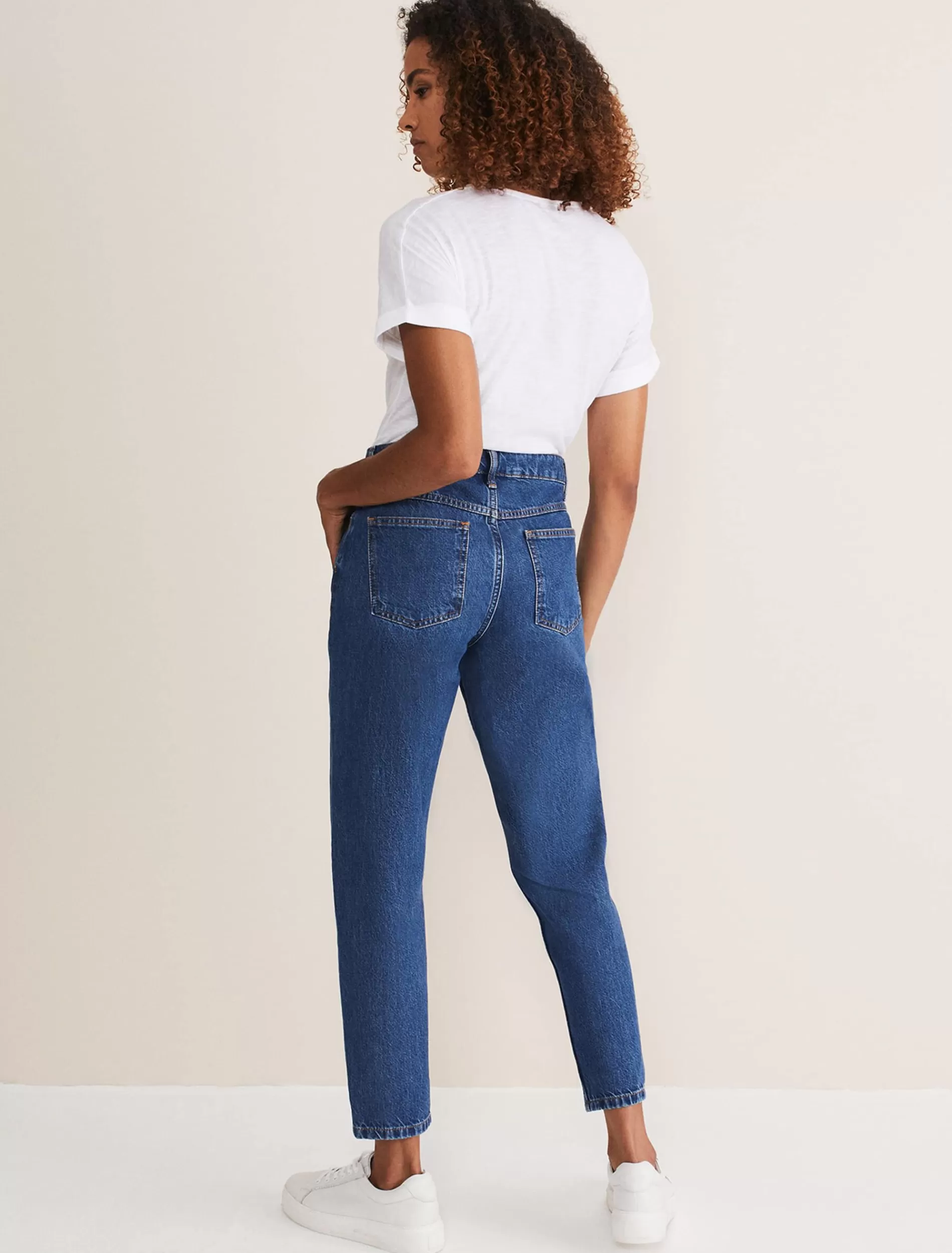 Phase Eight Prue Mom Jeans Mid Wash Blue Clearance