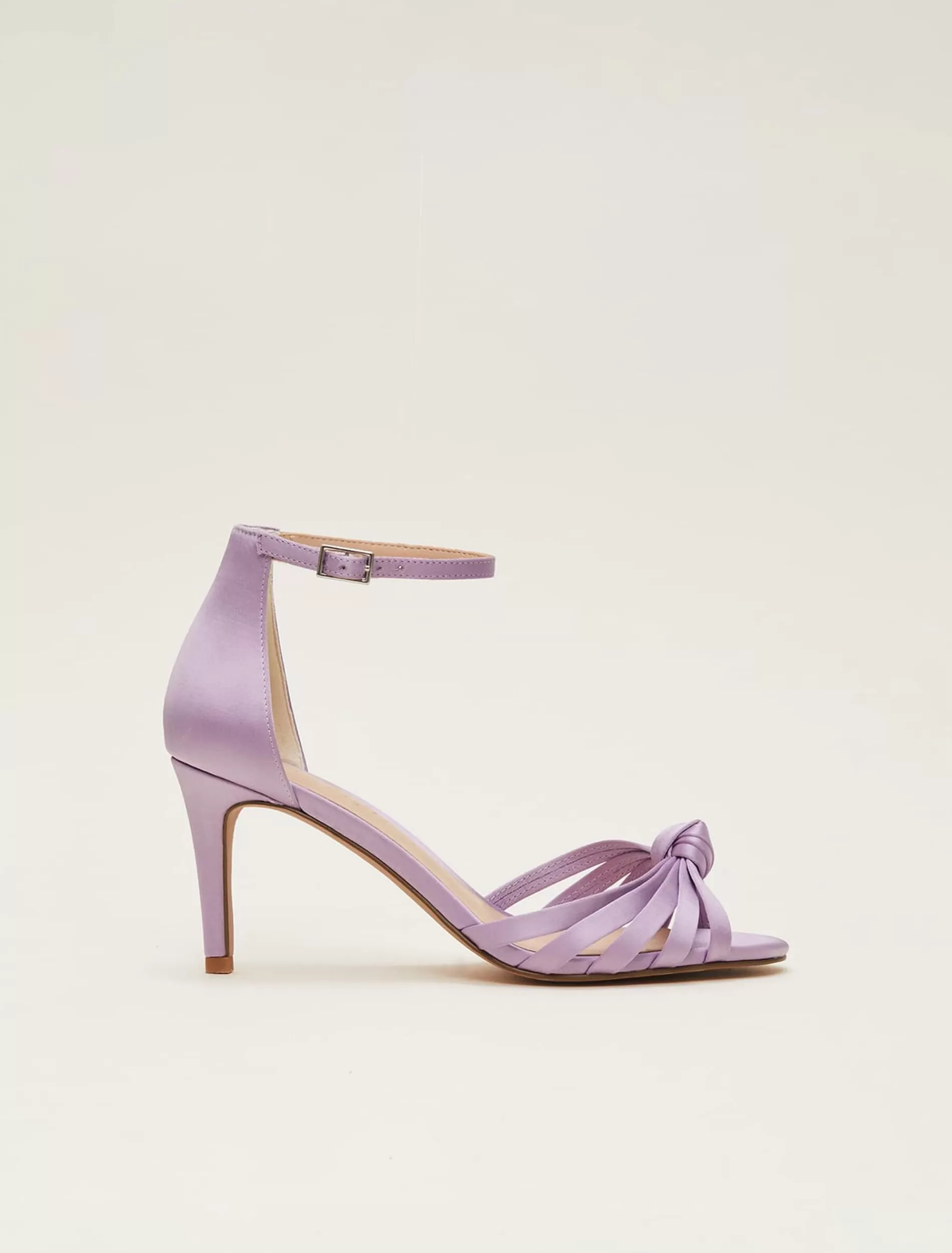 Phase Eight Purple Satin Open Toe Heels Lilac Hot