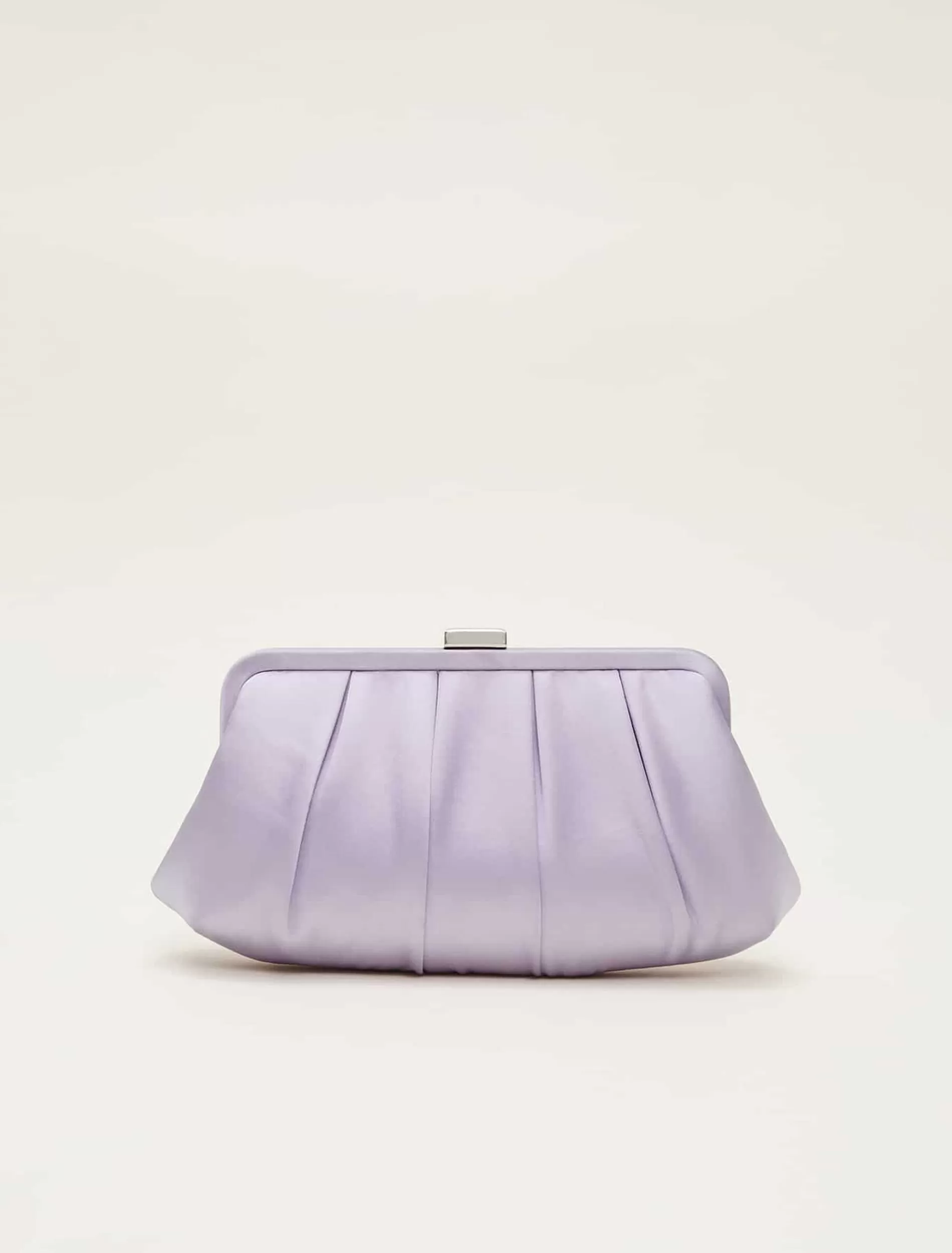 Phase Eight Purple Satin Pleated Clutch Bag Lilac Online