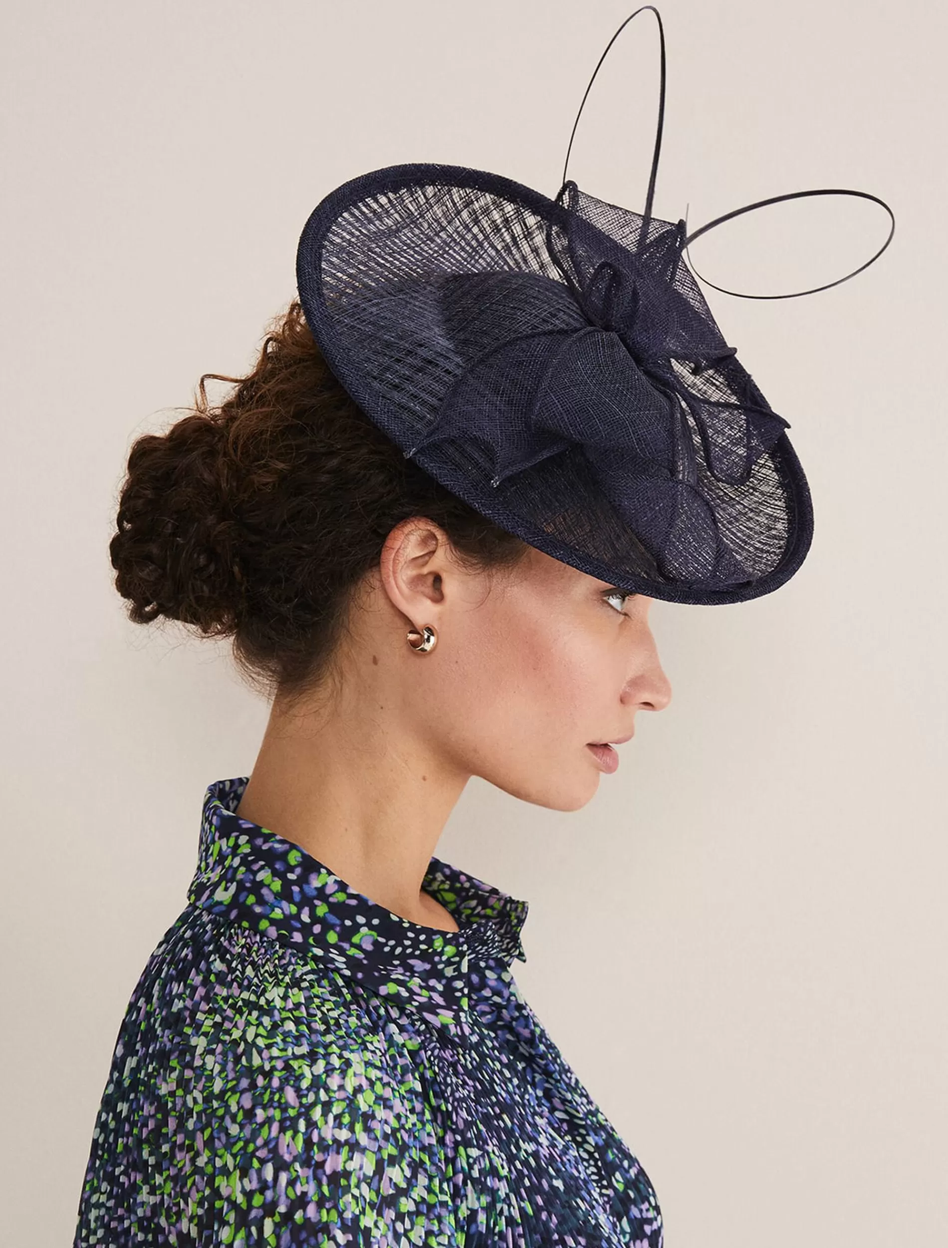 Phase Eight Quill And Bow Disc Fascinator French Navy Store
