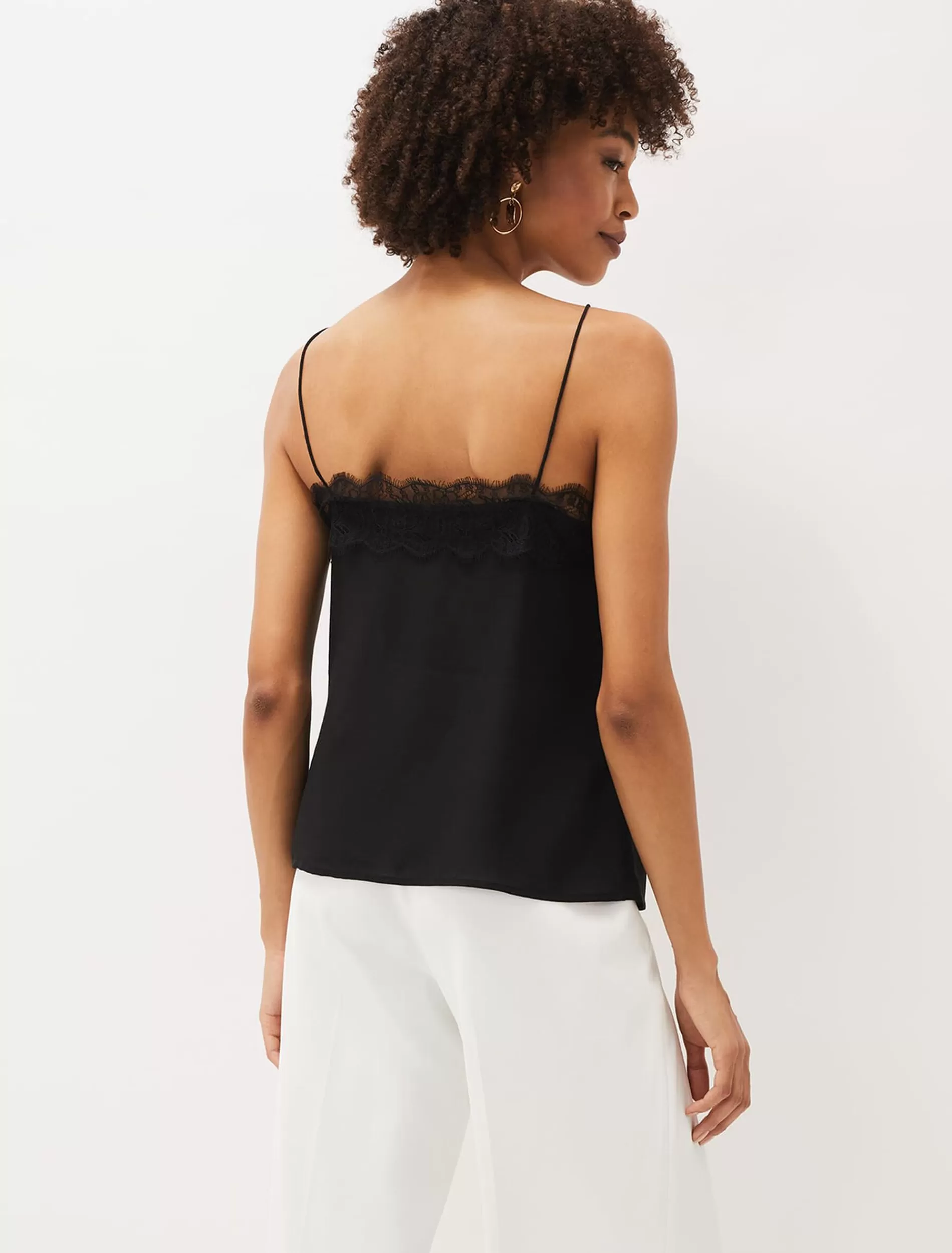 Phase Eight Rachael Lace Trim Silk Camisole Black Hot