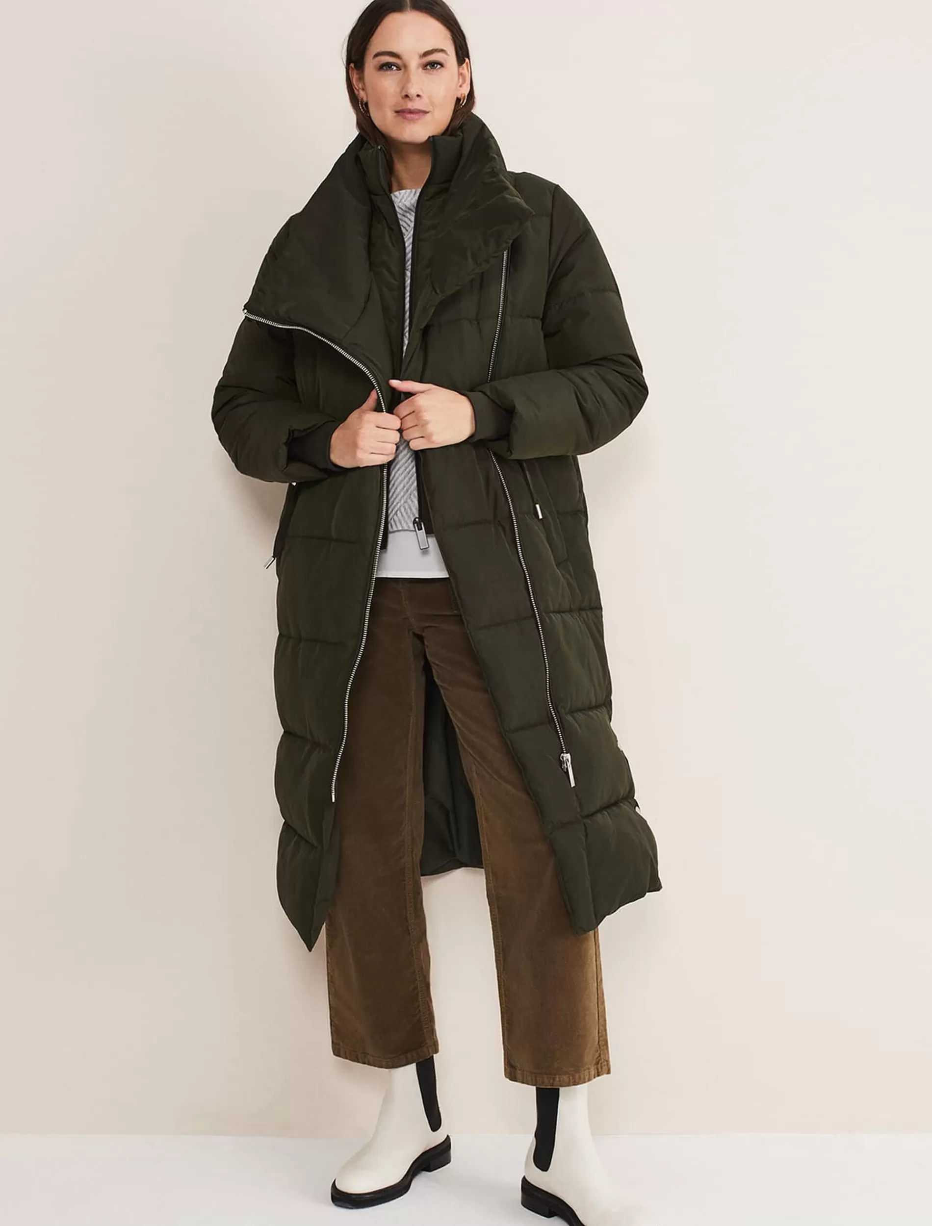 Phase Eight Rae Asymetric Puffer Green Cheap