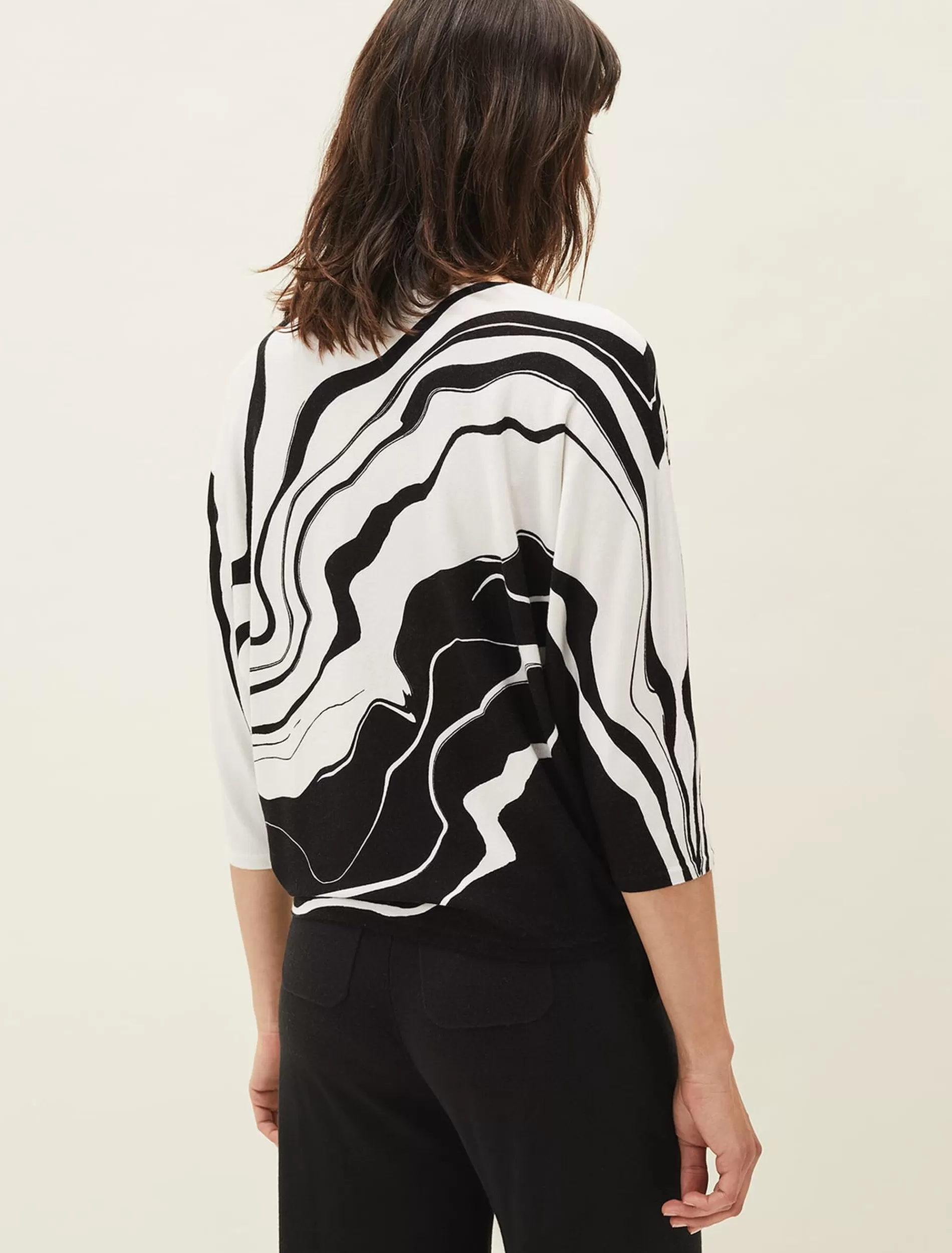 Phase Eight Rally Swirl Print Knit Jumper Black/White Shop