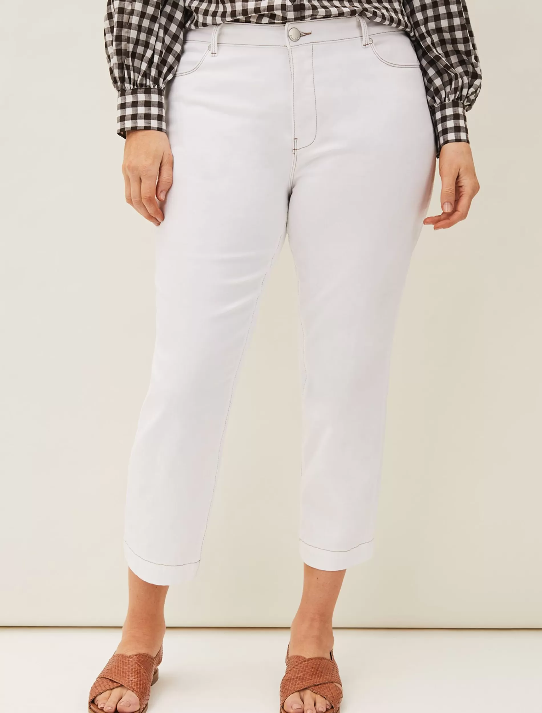 Phase Eight Ramona Cropped Straight Leg Jean White Fashion