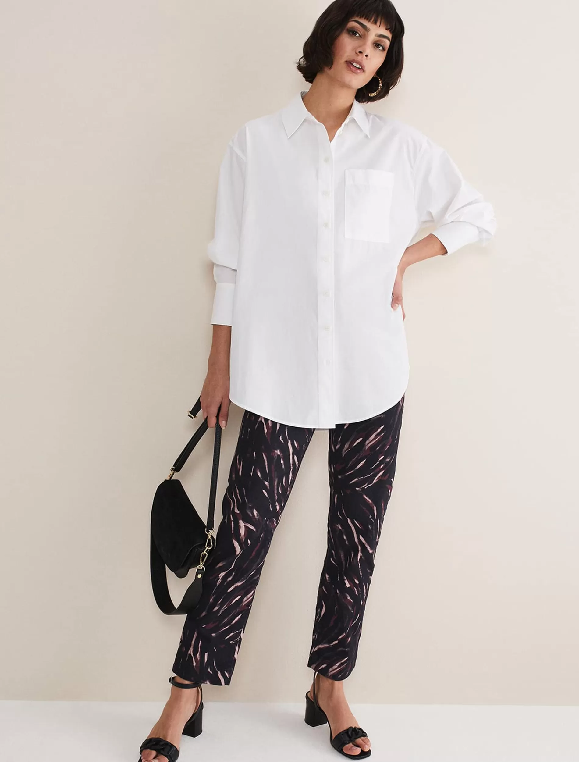 Phase Eight Ramona Zebra Print Straight Leg Jeans Black/Multi Best