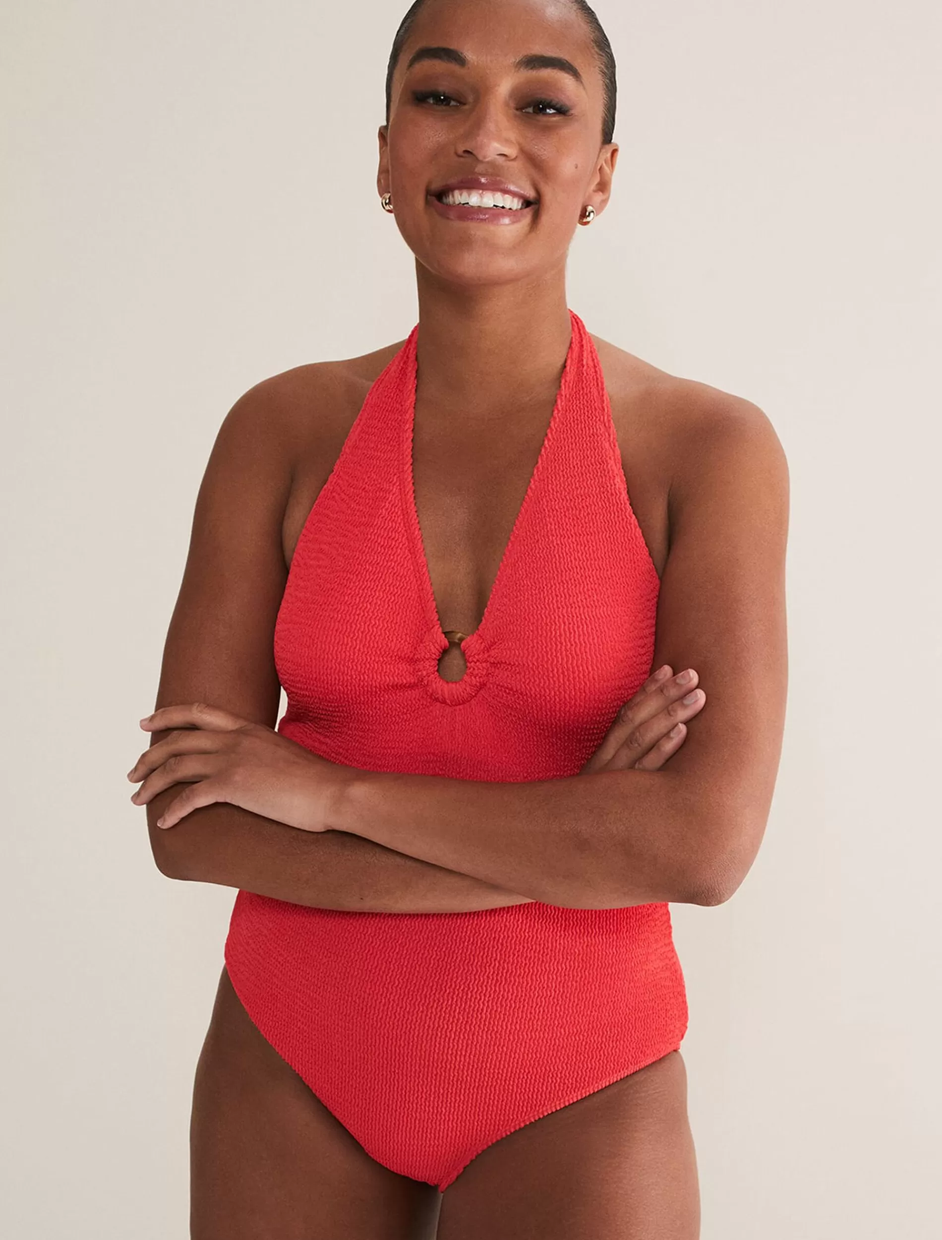 Phase Eight Red Halterneck Swimsuit Coral Store