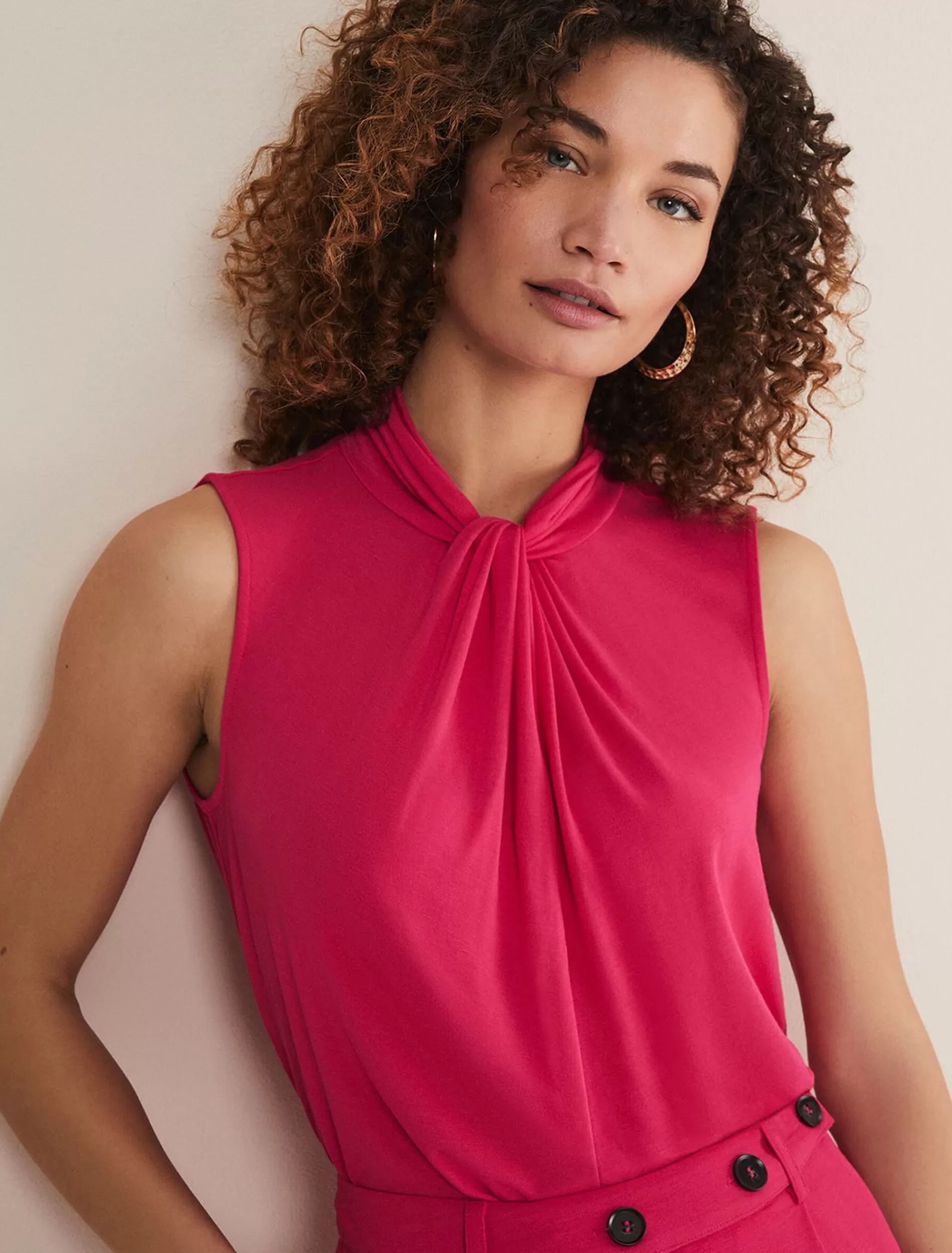 Phase Eight Reign Jersey Top Hot Pink Outlet